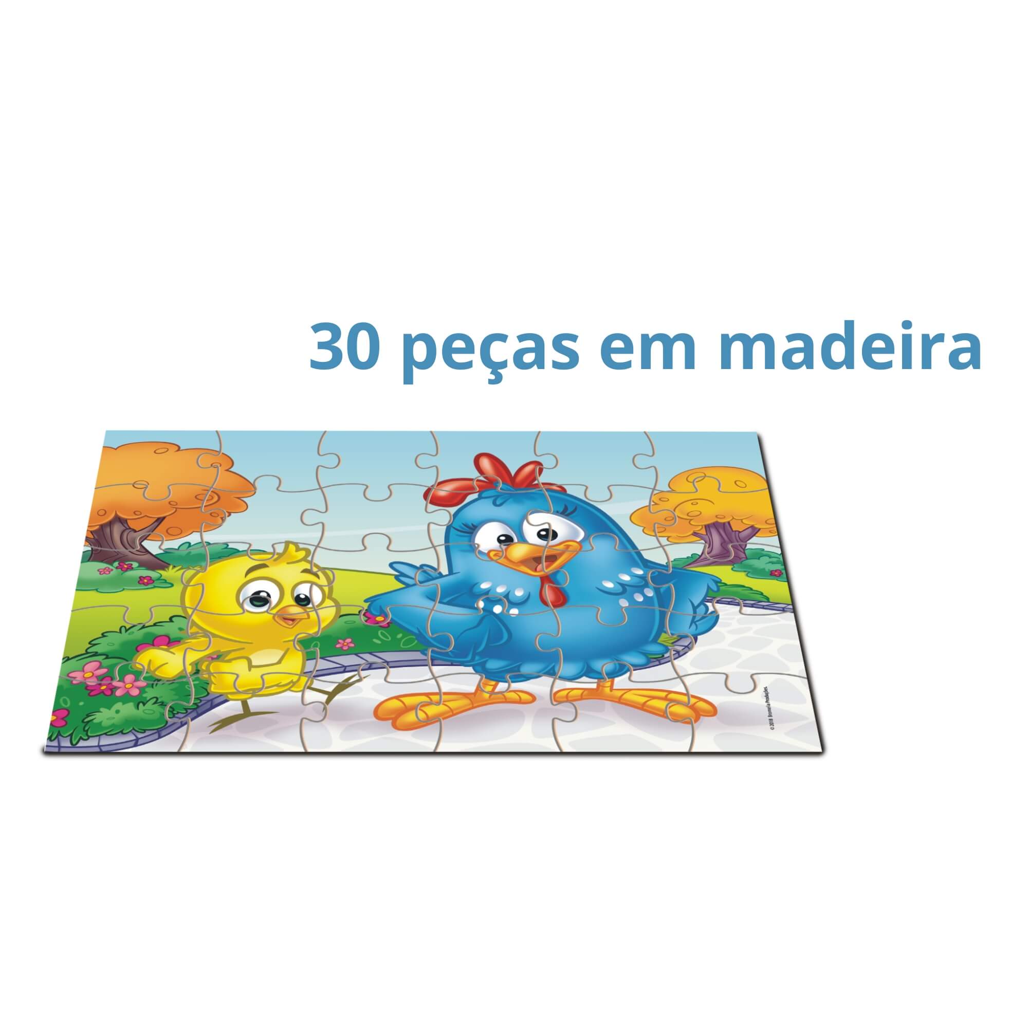 Quebra-Cabeça Galinha Pintadinha Infantil Madeira Raciocínio Encaixe 30 Peças Nig Brinquedos-0719