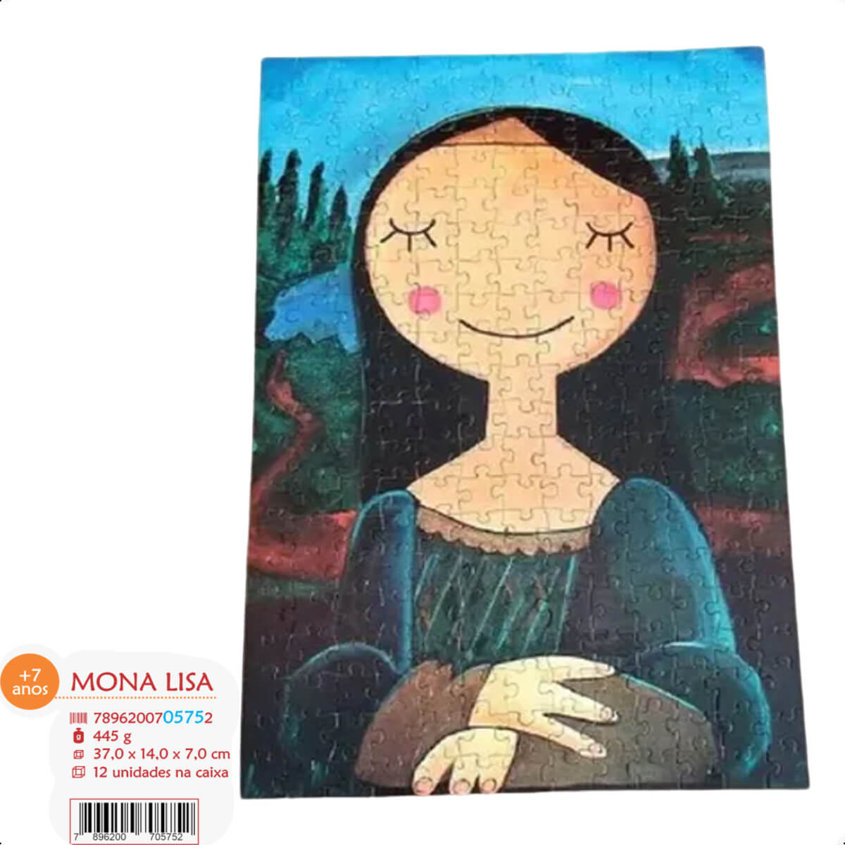 Quebra Cabeça Monalisa 260 Peças Puzzle Para Montar +7 Anos Brinquedo Jogo Nig Brinquedos-LM 0575