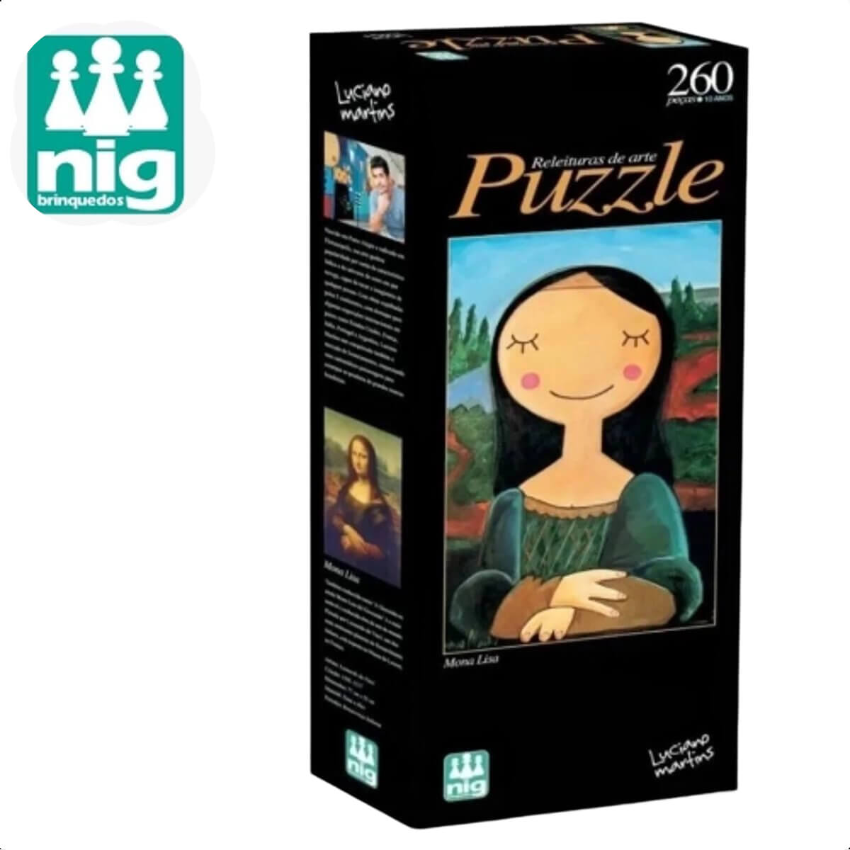 Quebra Cabeça Monalisa 260 Peças Puzzle Para Montar +7 Anos Brinquedo Jogo Nig Brinquedos-LM 0575
