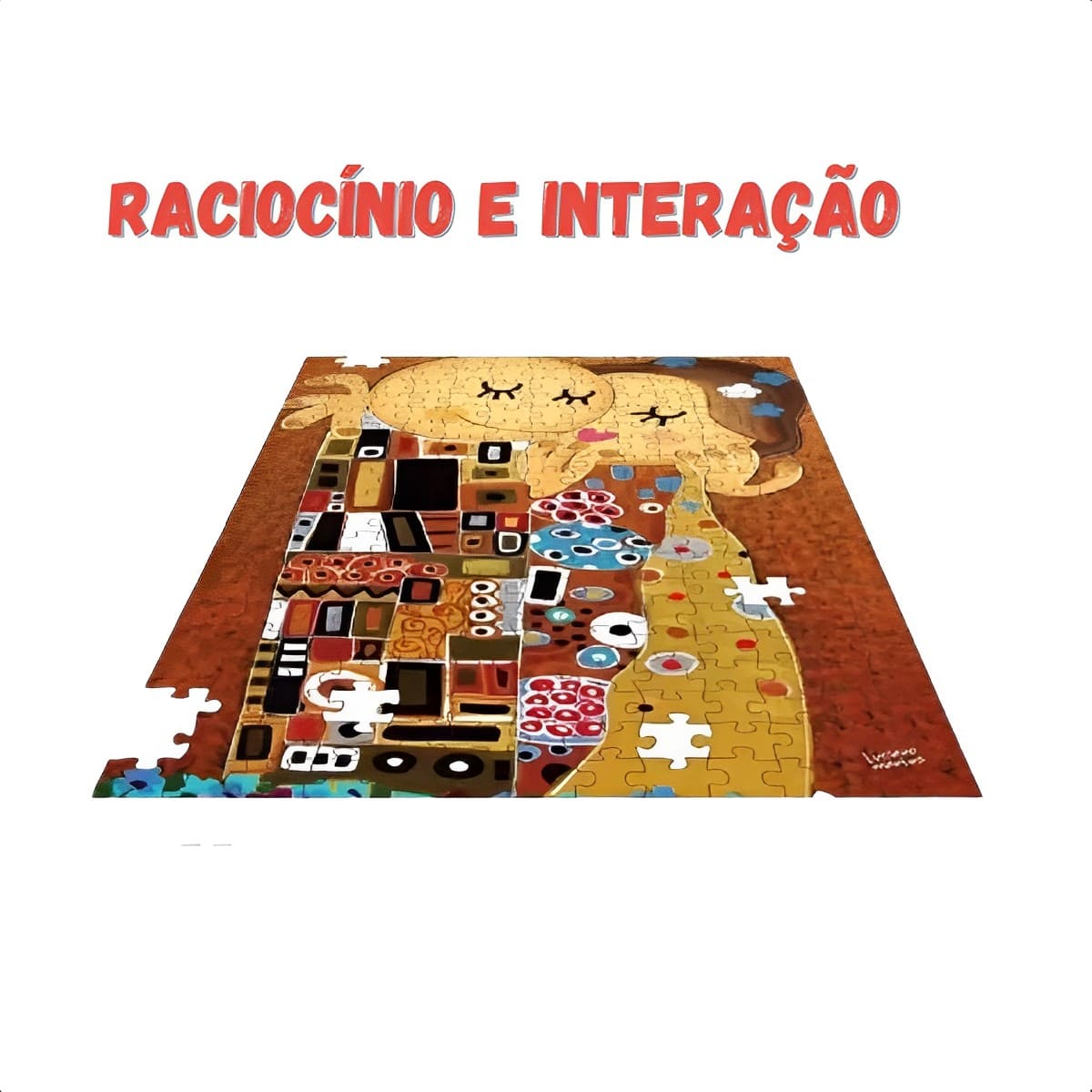 Quebra-Cabeça O Beijo Toda Família Raciocínio 60,0cm x 40,0 cm 260 Peças Nig Brinquedos-0580