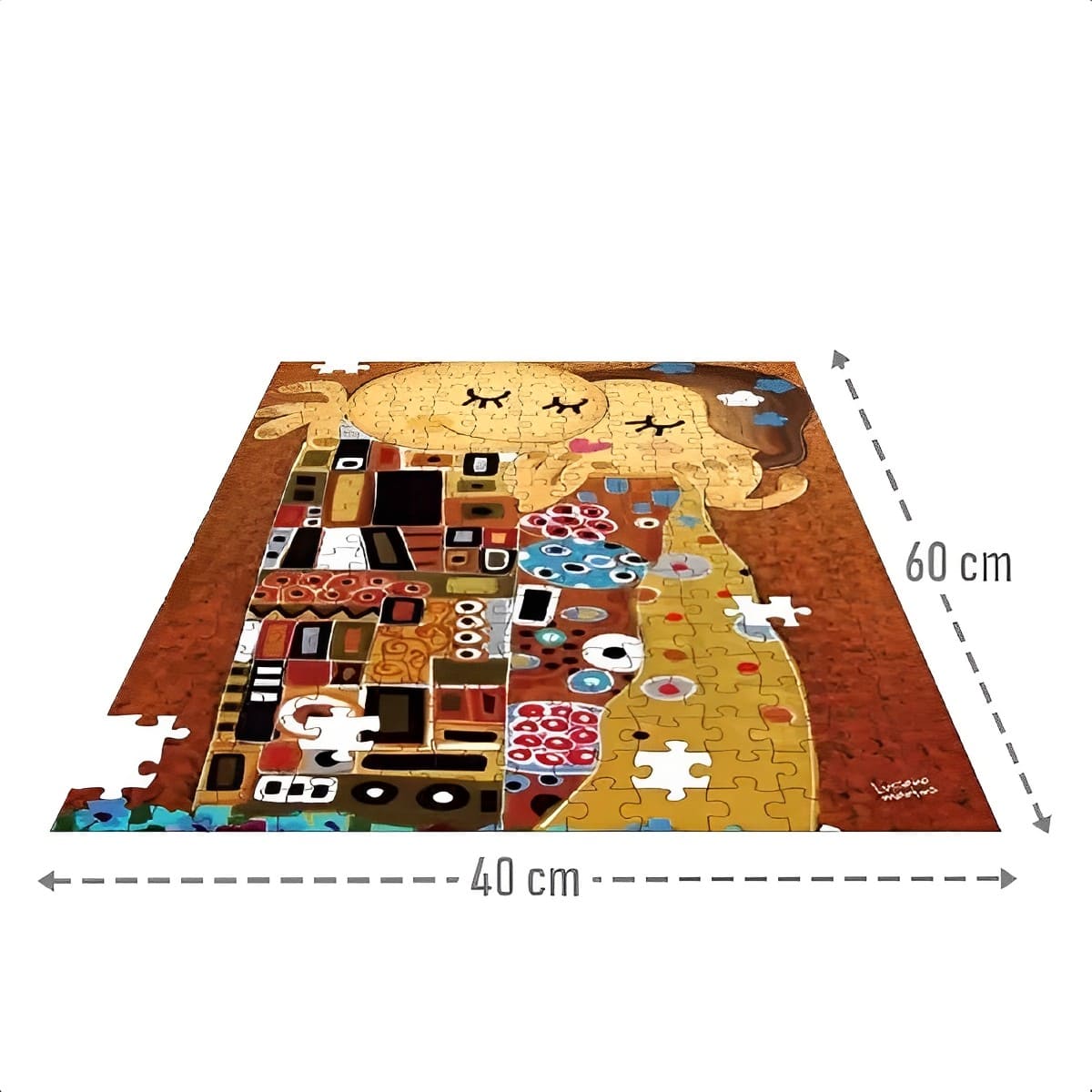 Quebra-Cabeça O Beijo Toda Família Raciocínio 60,0cm x 40,0 cm 260 Peças Nig Brinquedos-0580