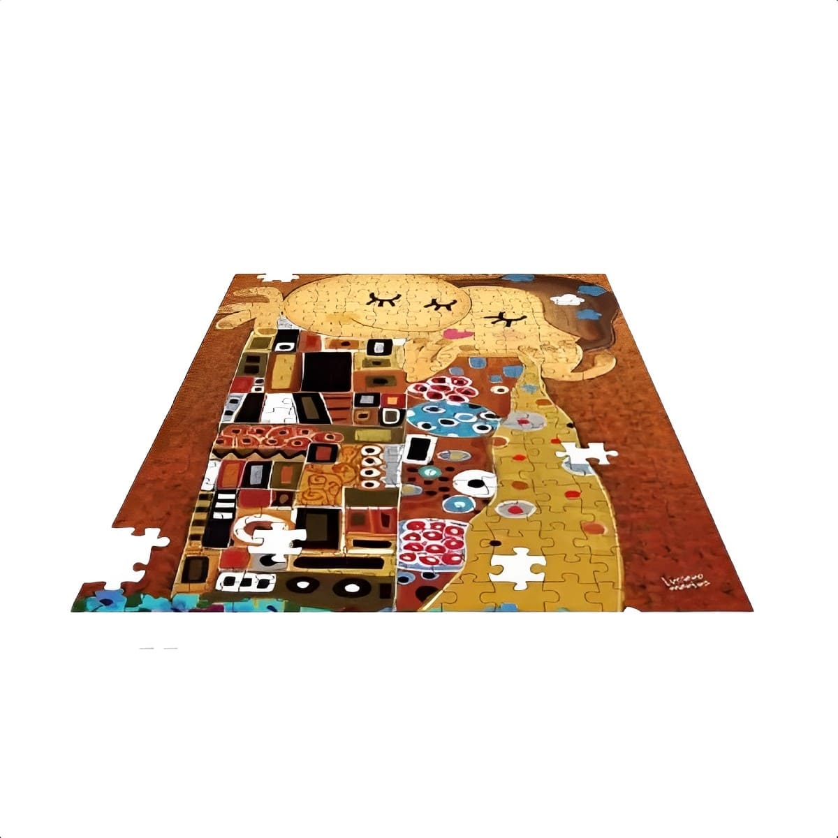 Quebra-Cabeça O Beijo Toda Família Raciocínio 60,0cm x 40,0 cm 260 Peças Nig Brinquedos-0580