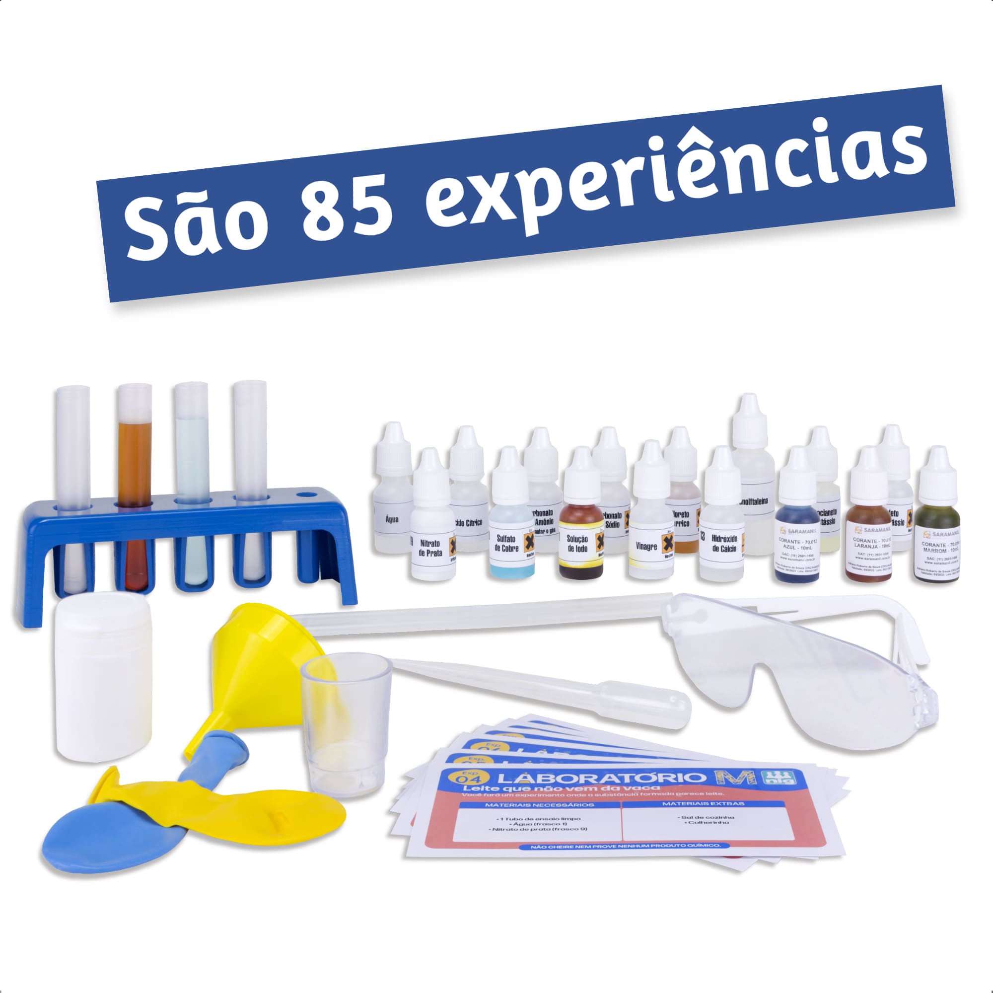 Brinquedo Laboratório Manual do Mundo com 85 Tipos de Experimentos Nig Brinquedos - 1640