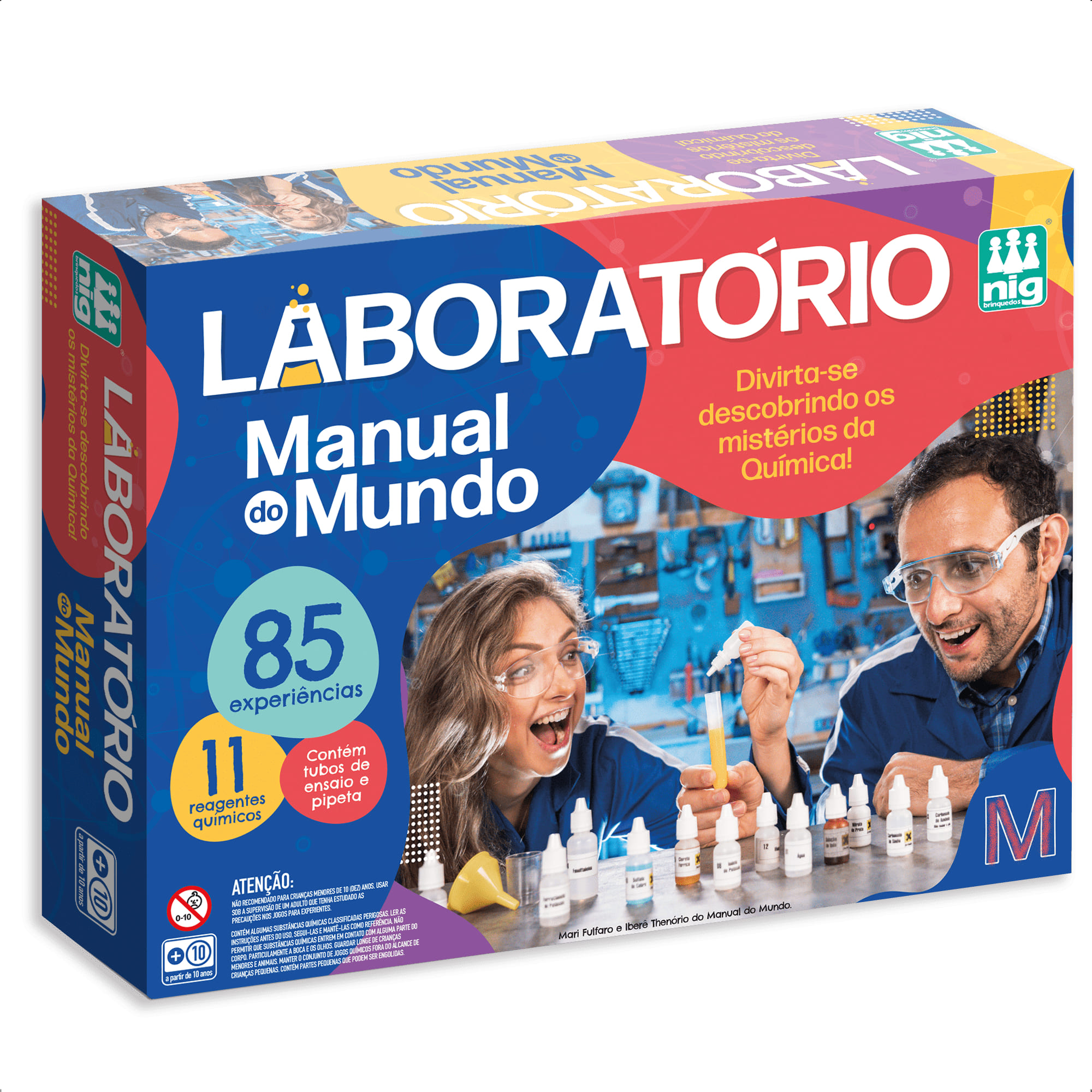 Brinquedo Laboratório Manual do Mundo com 85 Tipos de Experimentos Nig Brinquedos - 1640