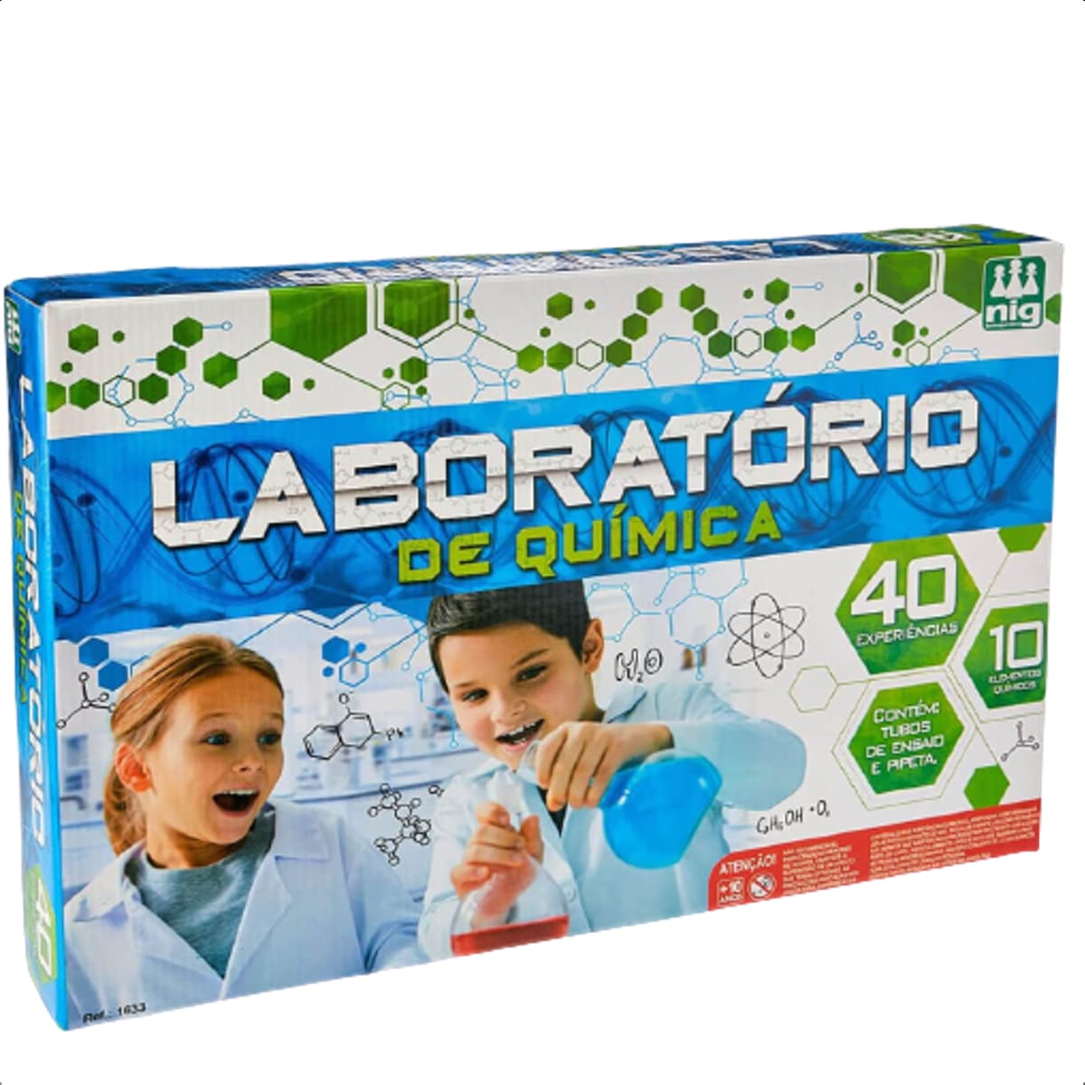 Brinquedo Kit De Laboratório De Química com 40 Experiências Nig Brinquedos - 1633