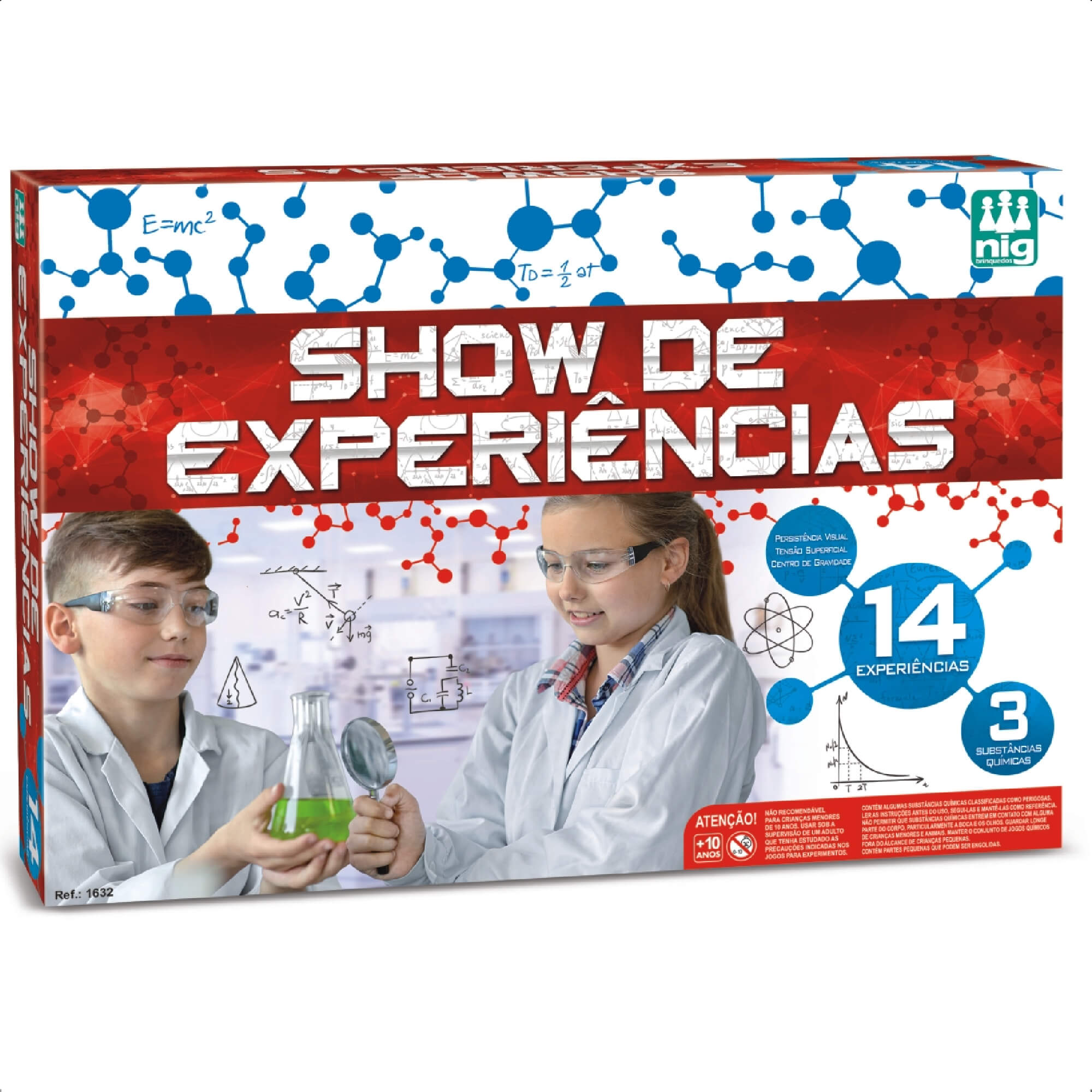 Brinquedo Show De Experiências Educativo Divertido Didático 14 Experiências 36 Peças Nig 1632