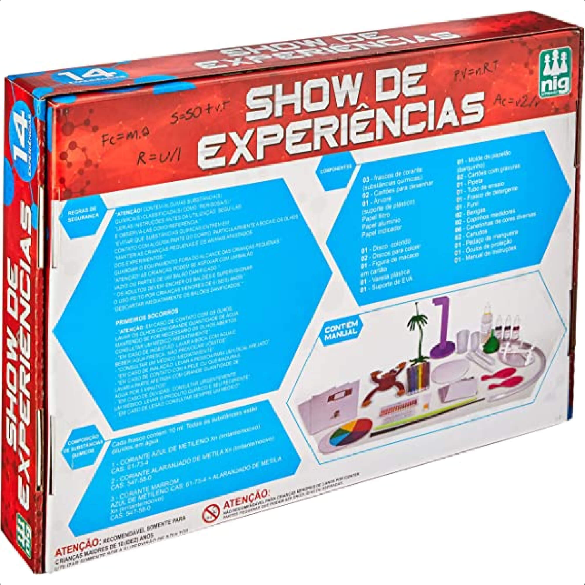 Brinquedo Show De Experiências Educativo Divertido Didático 14 Experiências 36 Peças Nig 1632