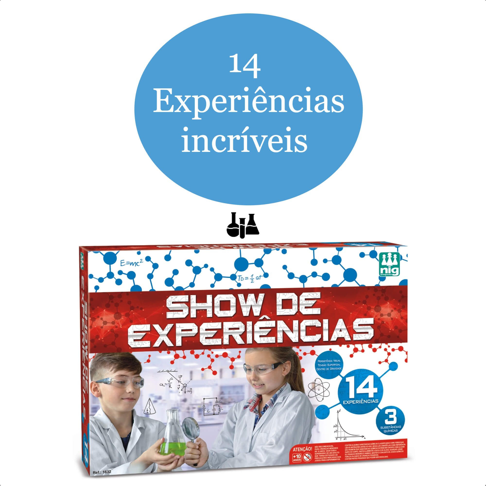 Brinquedo Show De Experiências Educativo Divertido Didático 14 Experiências 36 Peças Nig 1632