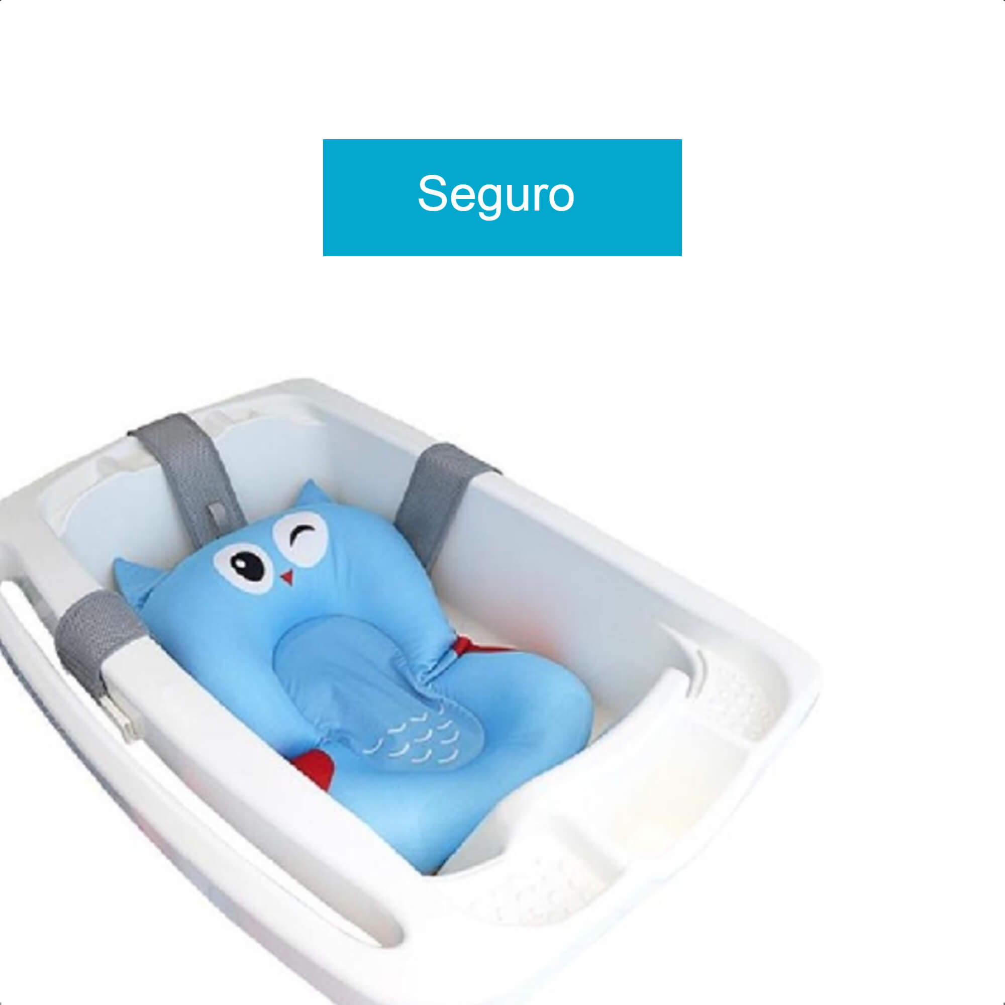 Almofada de Banho Soft Infantil 0-10 Meses Conforto e Segurança Encosto Coruja KaBaby -22102C