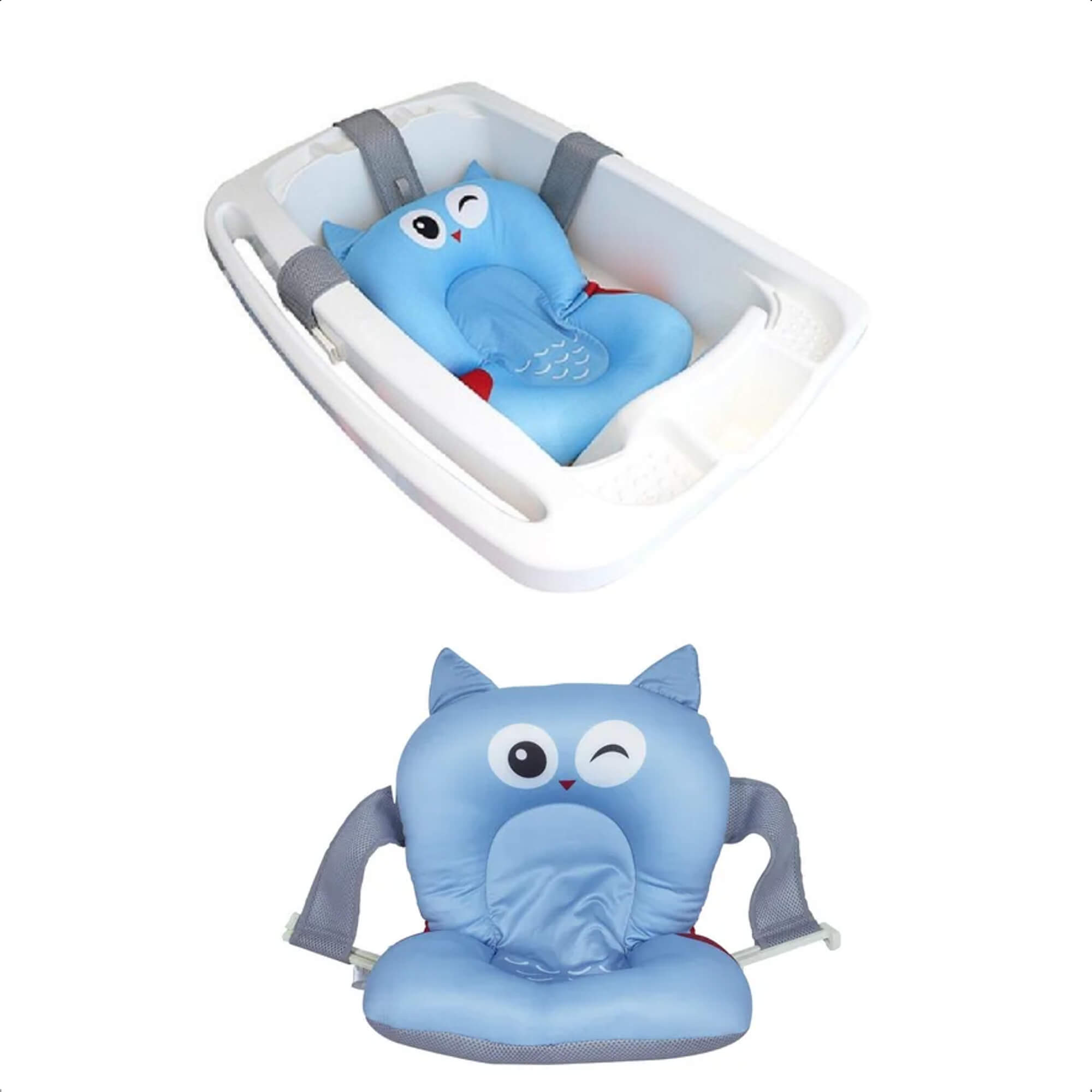Almofada de Banho Soft Infantil 0-10 Meses Conforto e Segurança Encosto Coruja KaBaby -22102C