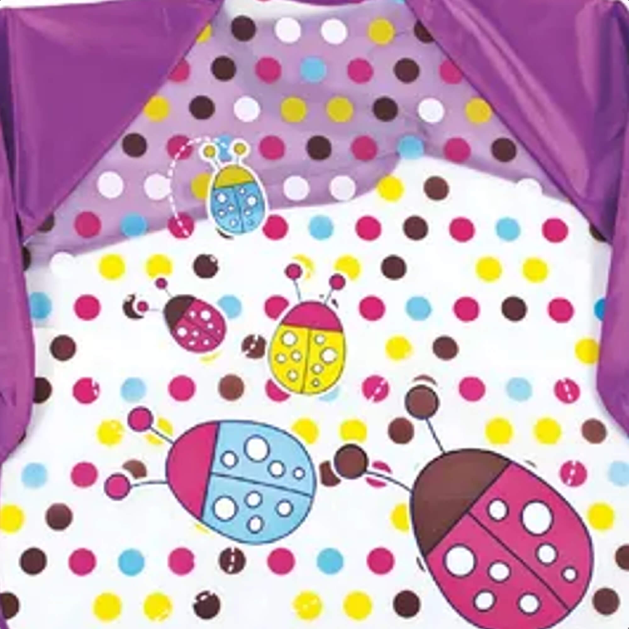 Babador Infantil Joaninha Com Manga Fácil de Limpar 78x39cm +6 Meses Roxa KaBaby - 18950J