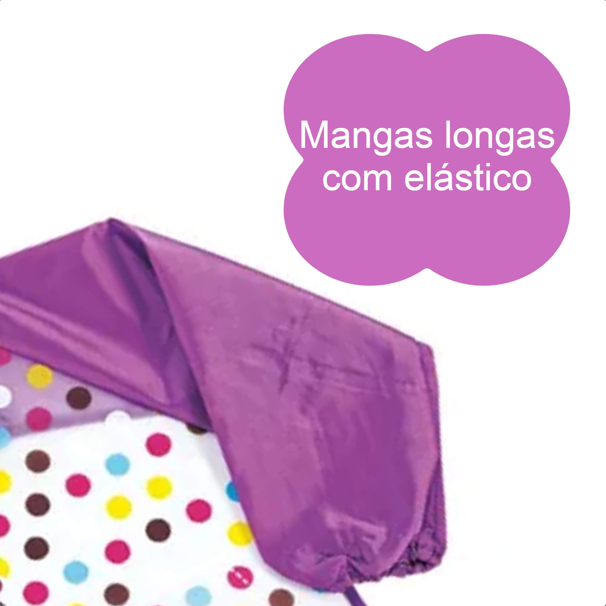 Babador Infantil Joaninha Com Manga Fácil de Limpar 78x39cm +6 Meses Roxa KaBaby - 18950J