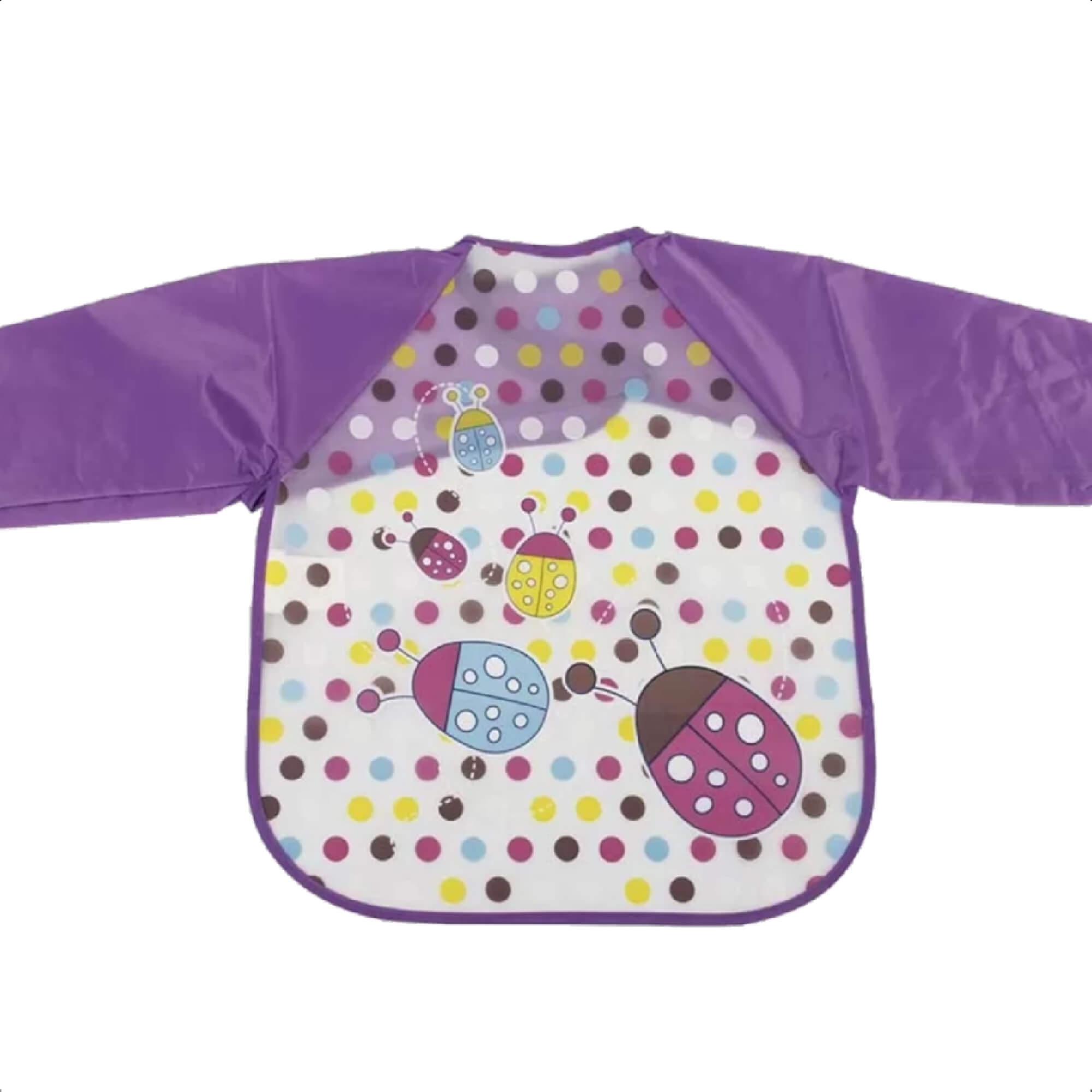 Babador Infantil Joaninha Com Manga Fácil de Limpar 78x39cm +6 Meses Roxa KaBaby - 18950J