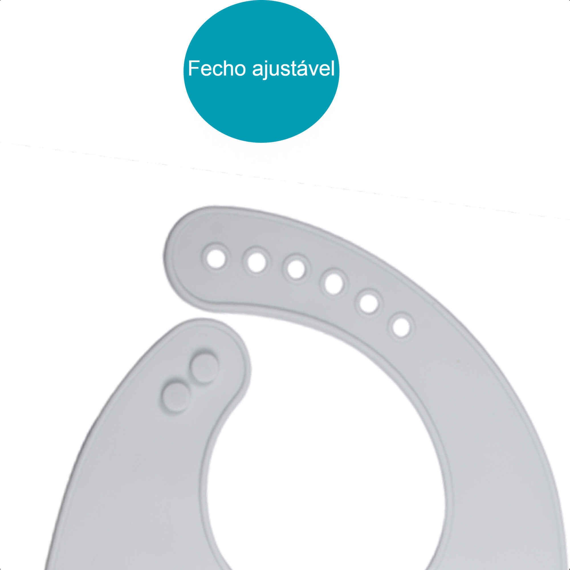 Babador Bolso Cata-Migalhas de Silicone Infantil Elefante Fecho Ajustável Impermeável KaBaby 1049E