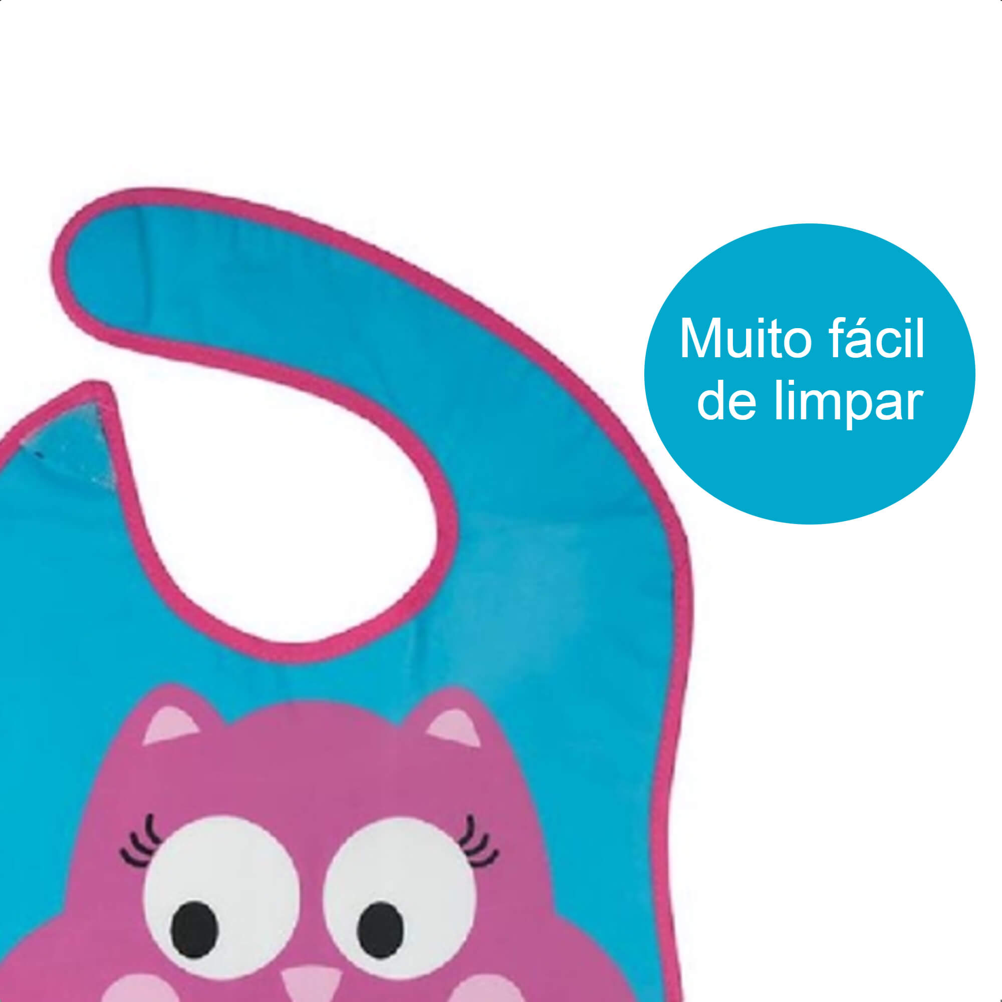 Babador Divertido Infantil Bolso Cata-Migalhas Ajustável Fácil De Limpar Corujinha KaBaby -18907B