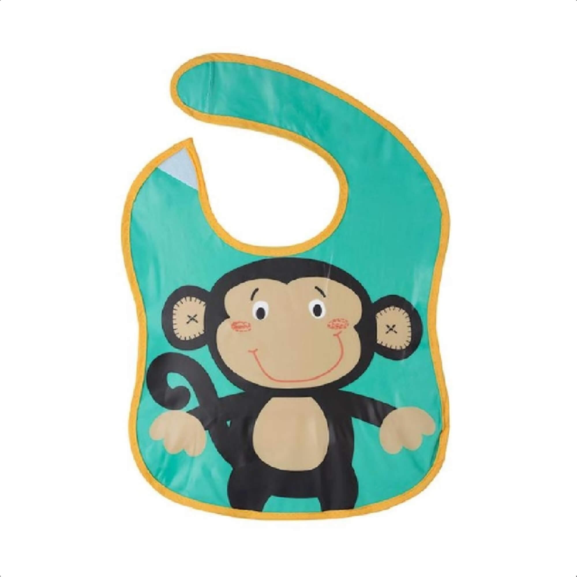 Babador Divertido Infantil Impermeável Ajustável Com Bolso Cata-Migalhas Macaquinho KaBaby -18907C