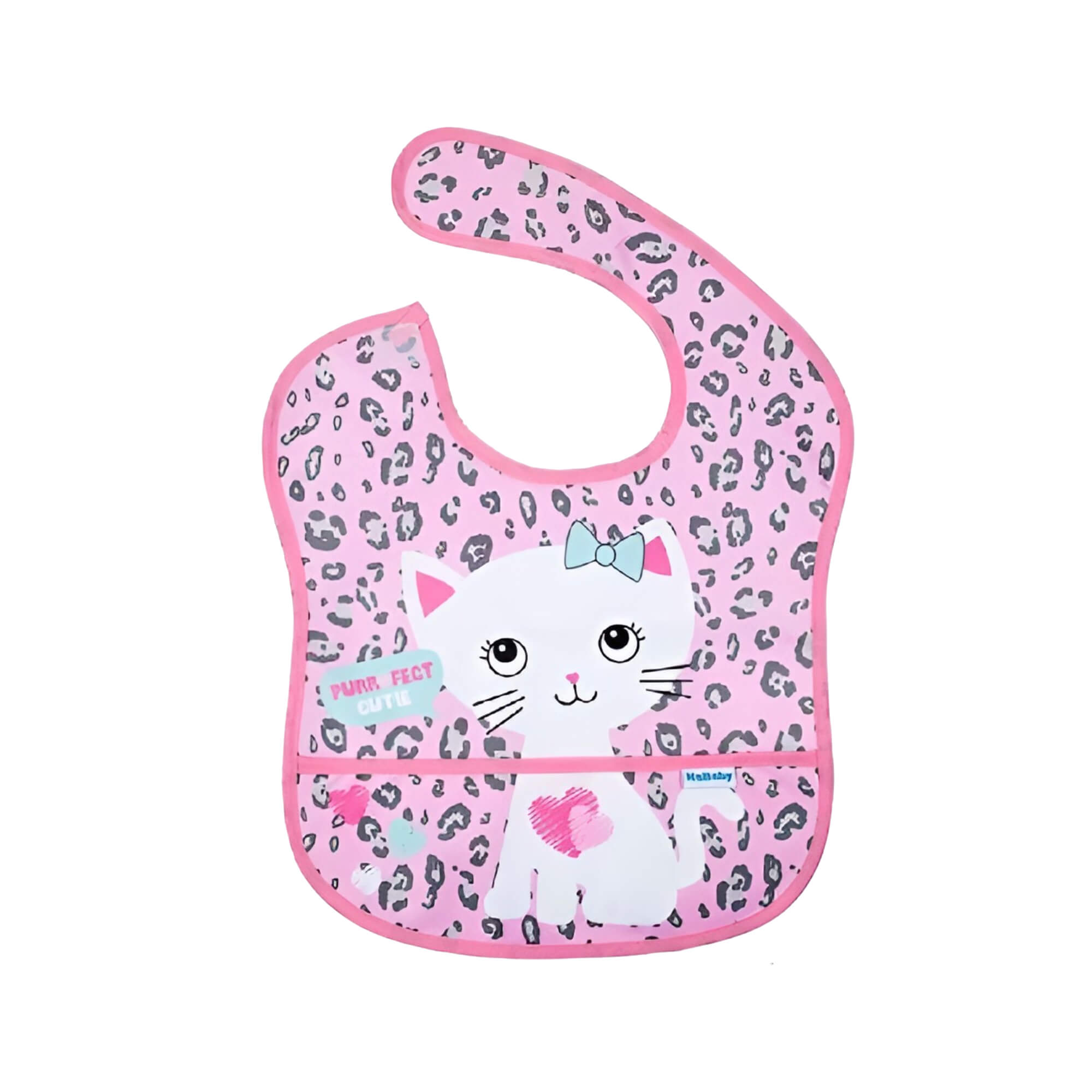 Babador para bebê Infantil Standard Autoadesivo Gatinha Com Cata-Migalhas +6 meses Kababy - 18906F