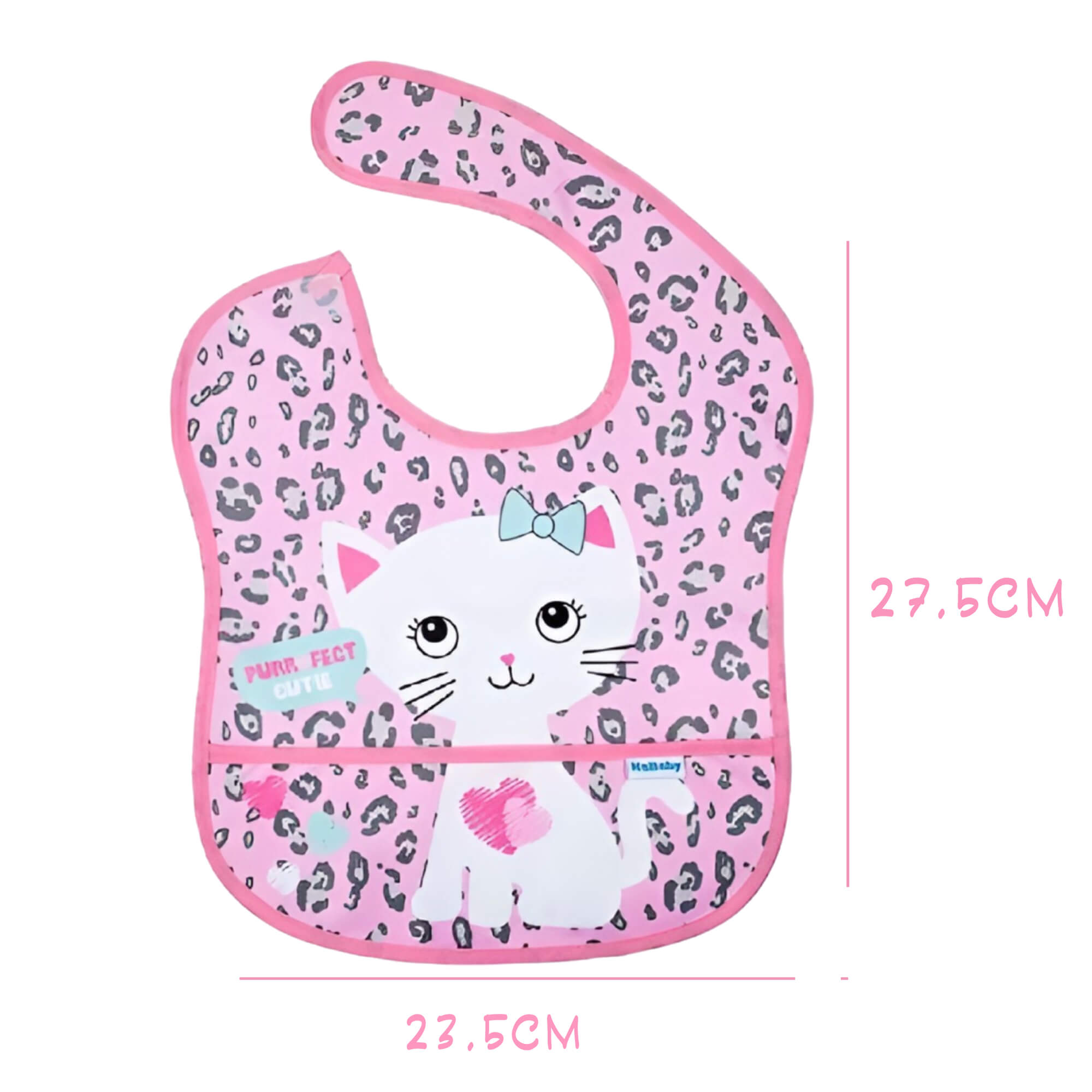 Babador para bebê Infantil Standard Autoadesivo Gatinha Com Cata-Migalhas +6 meses Kababy - 18906F