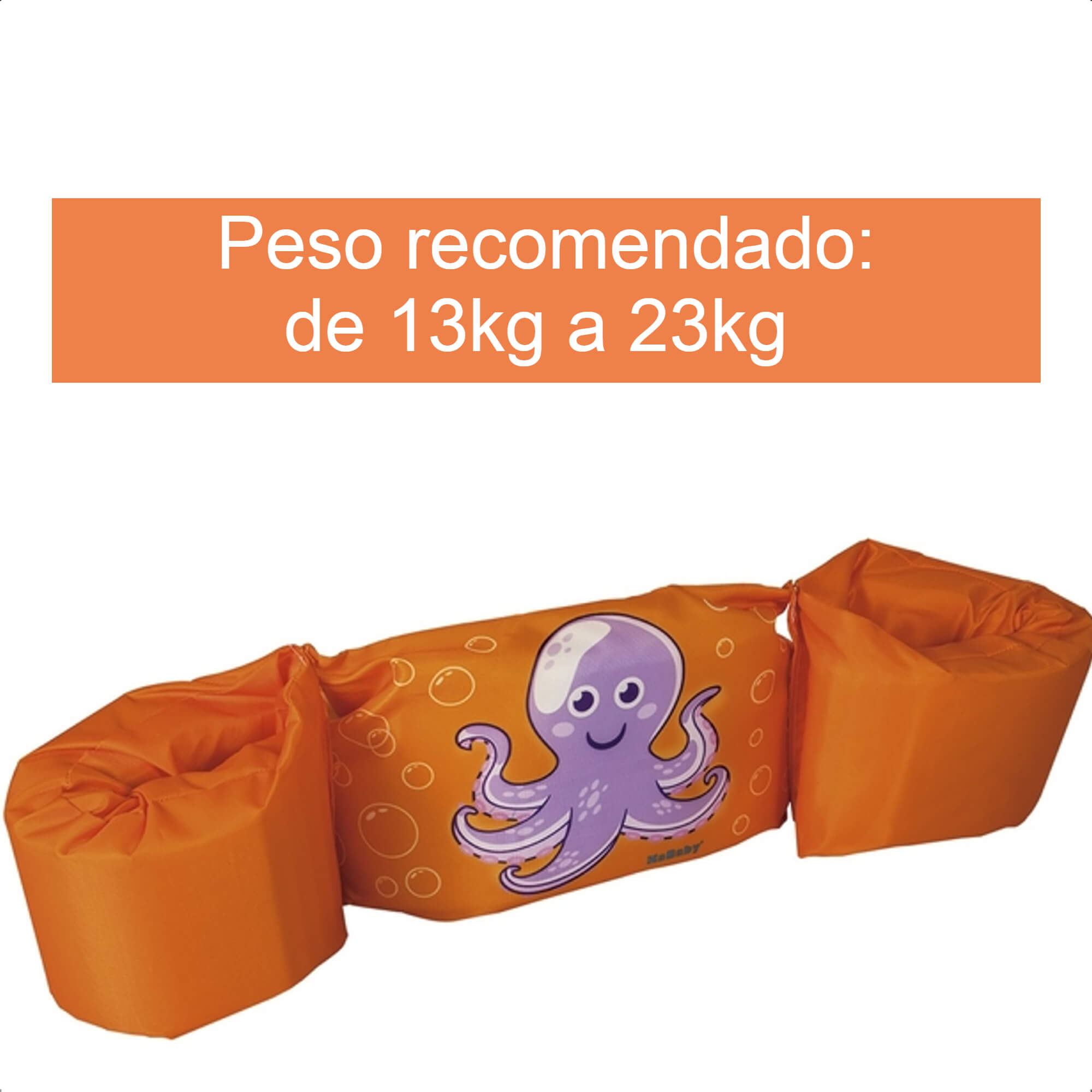 Colete Boia Braço Flutuador Infantil Polvo Laranja Criança Piscina Praia Cinta KaBaby - 25100P