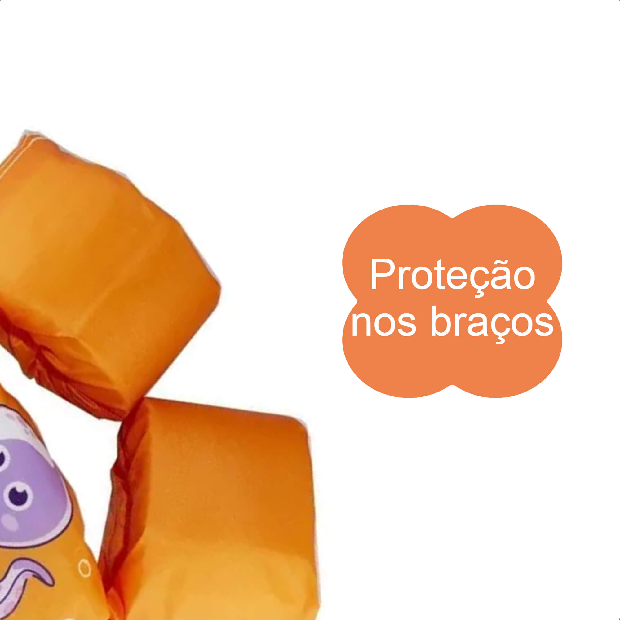 Colete Boia Braço Flutuador Infantil Polvo Laranja Criança Piscina Praia Cinta KaBaby - 25100P