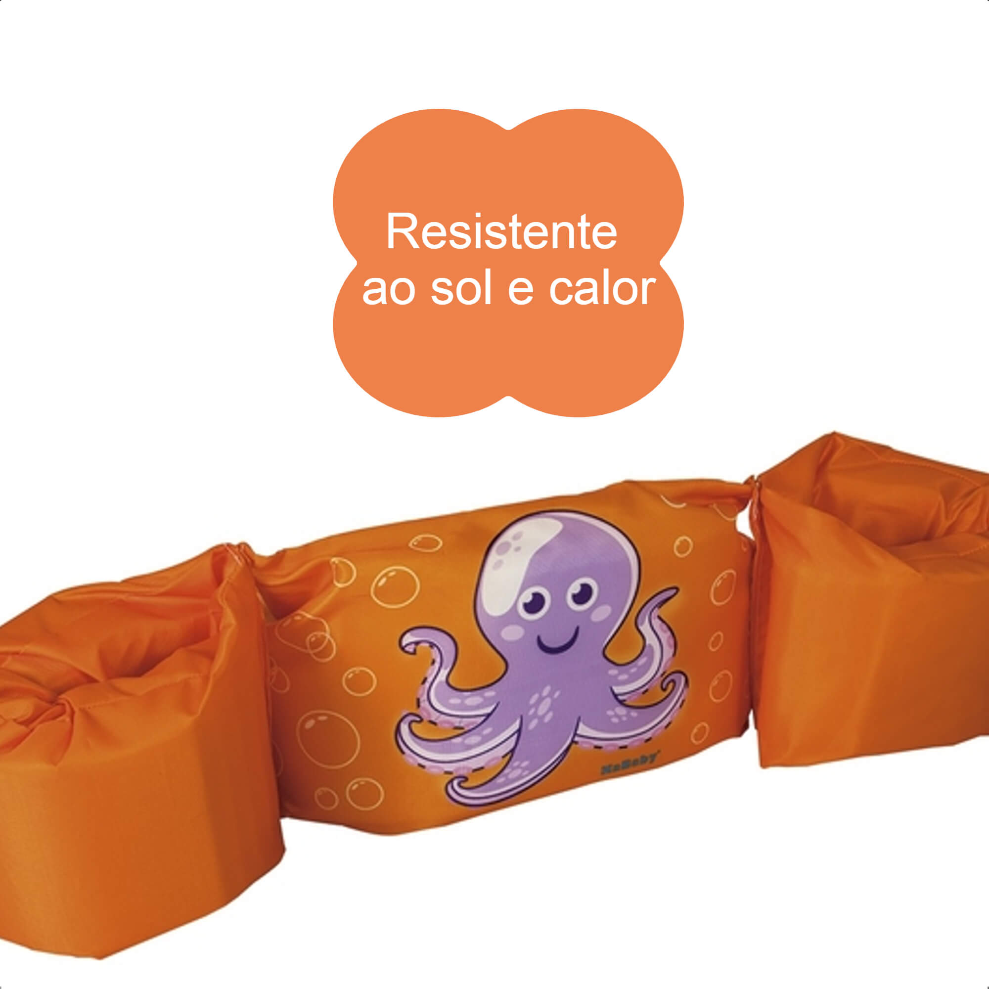Colete Boia Braço Flutuador Infantil Polvo Laranja Criança Piscina Praia Cinta KaBaby - 25100P