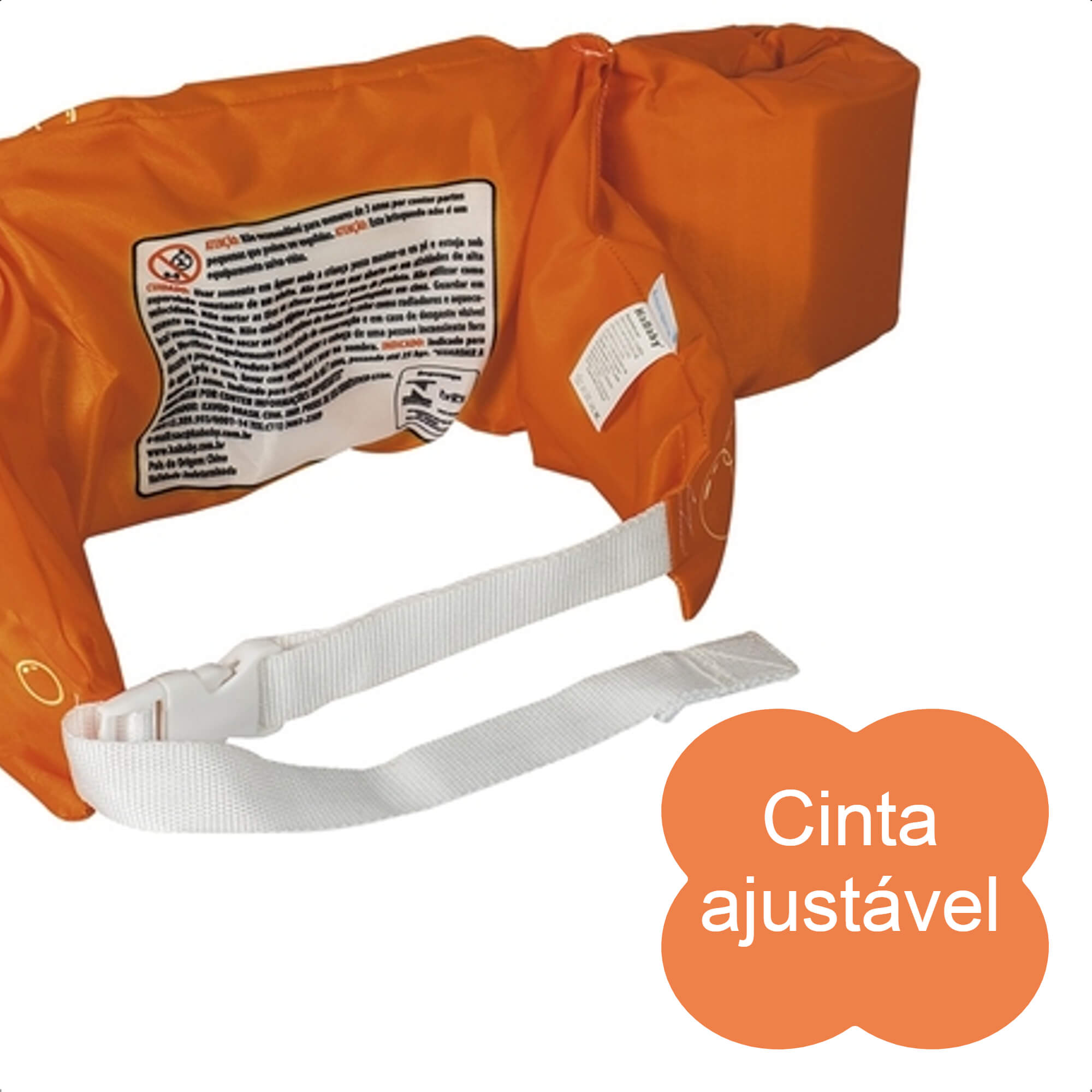 Colete Boia Braço Flutuador Infantil Polvo Laranja Criança Piscina Praia Cinta KaBaby - 25100P