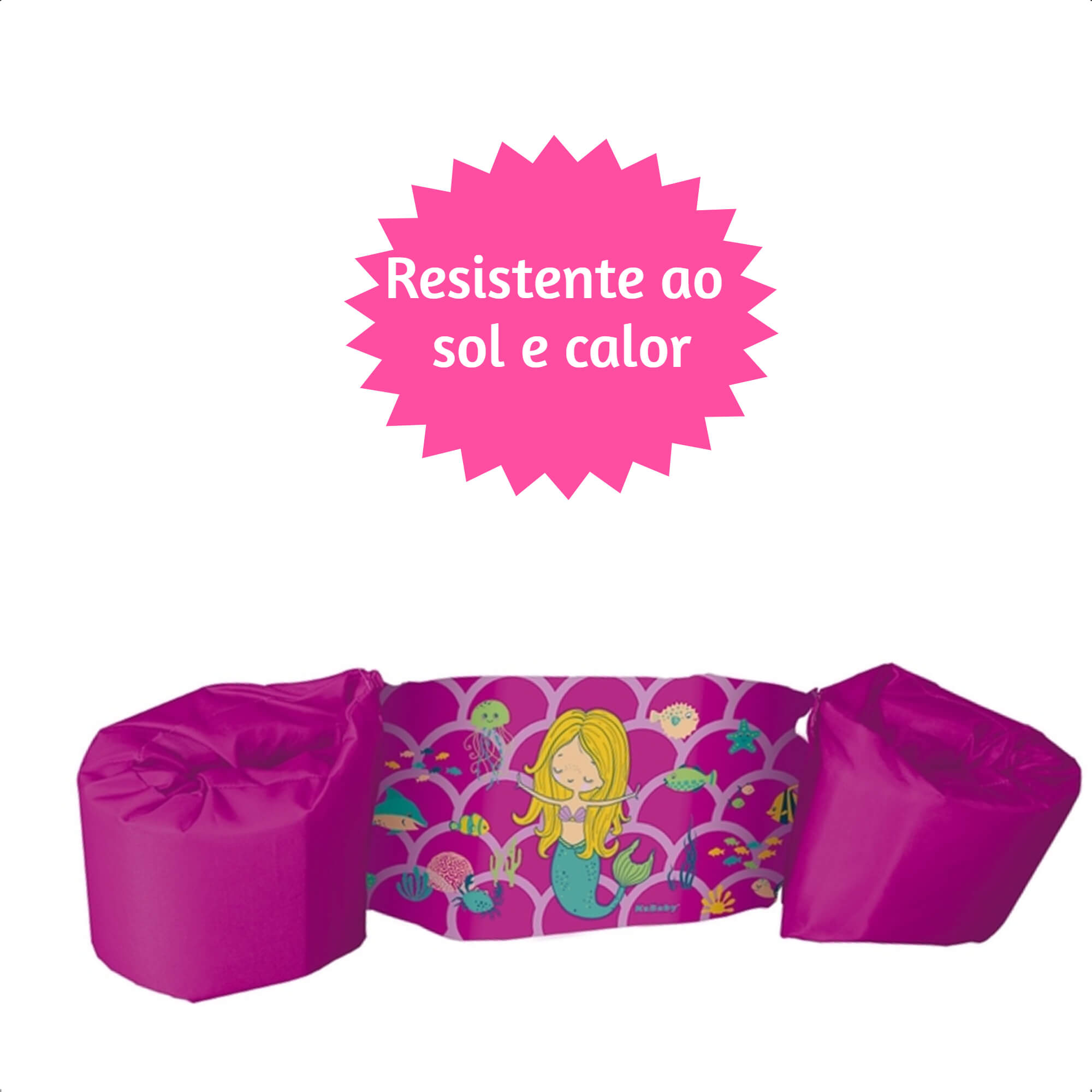 Colete Boia Braço Flutuador Sereia Infantil Criança Menina Piscina Praia com Ajuste KaBaby - 25100S