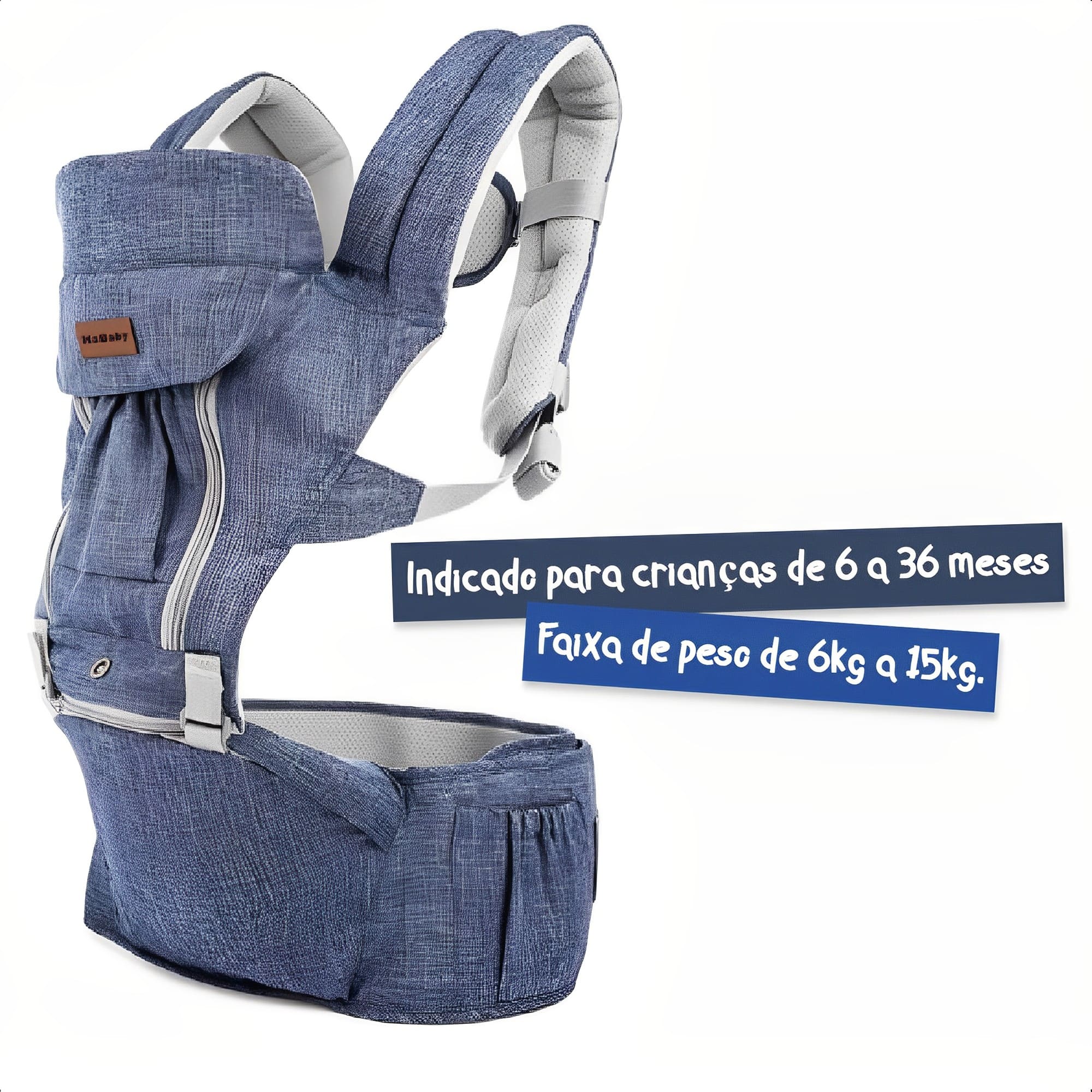 Canguru para Bebê Seat Line com Três Posições Suporta até 15kg KaBaby - 17611J