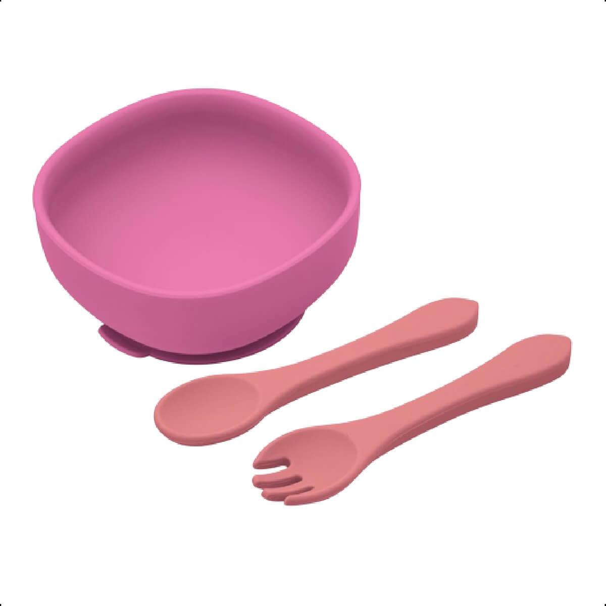 Conjunto Bowl Com Garfo e Colher pode ir no micro-ondas e na lava louças KaBaby Rosa - 1138R