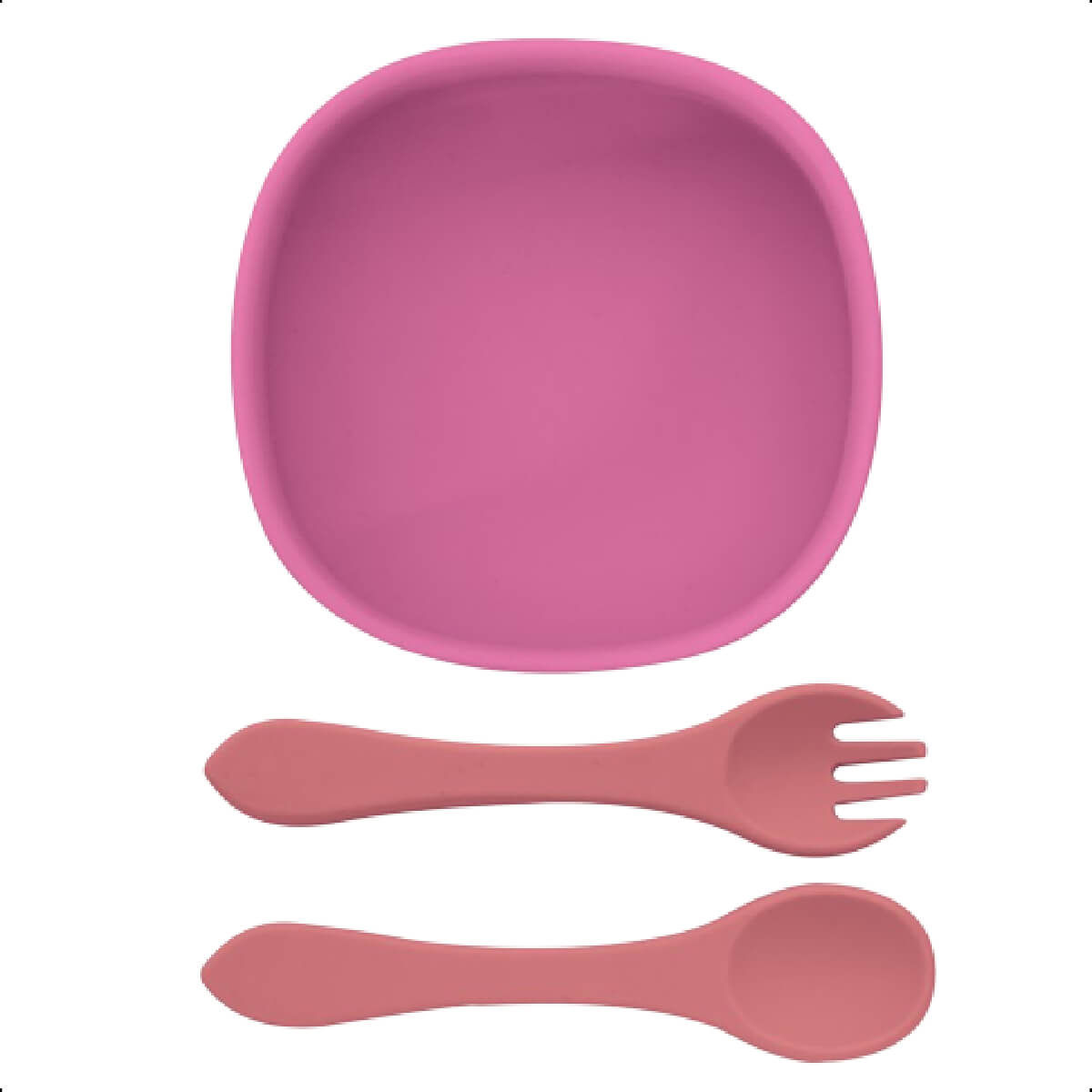 Conjunto Bowl Com Garfo e Colher pode ir no micro-ondas e na lava louças KaBaby Rosa - 1138R