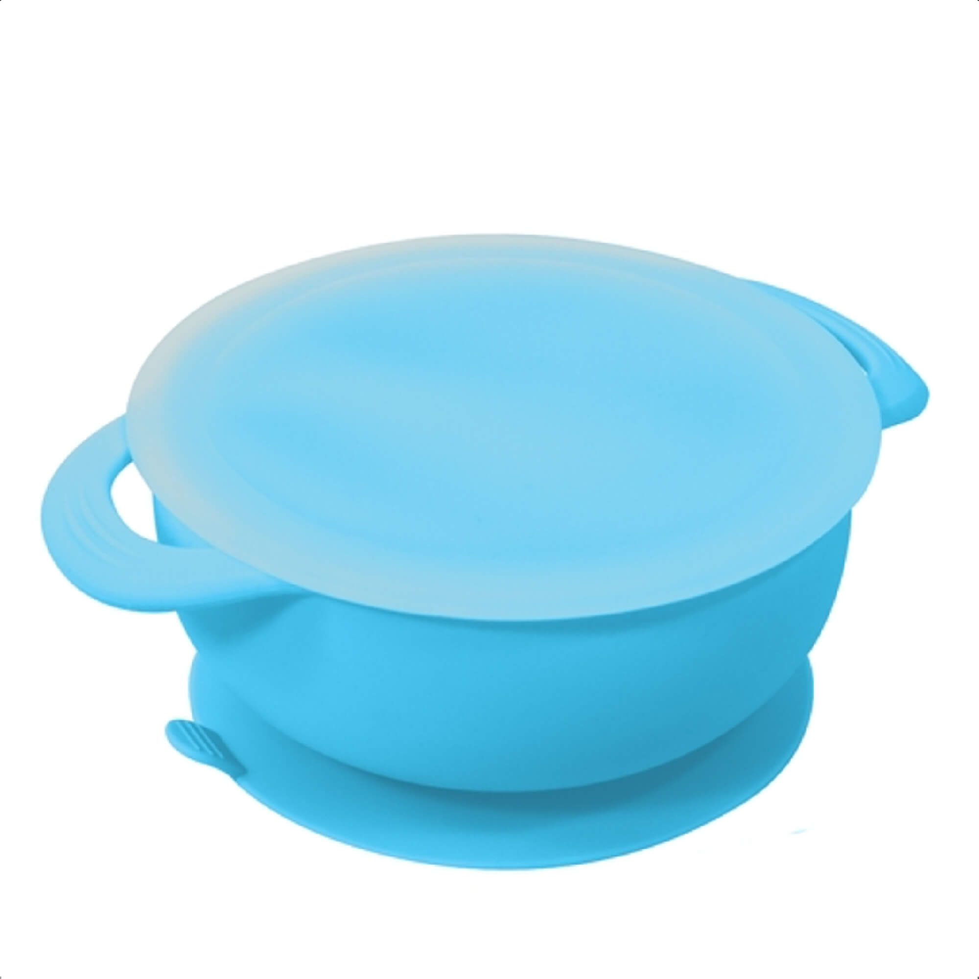 Conjunto p/ Criança Bowl com Tampa, Colher Maleável Com ventosa Azul KaBaby 1130A