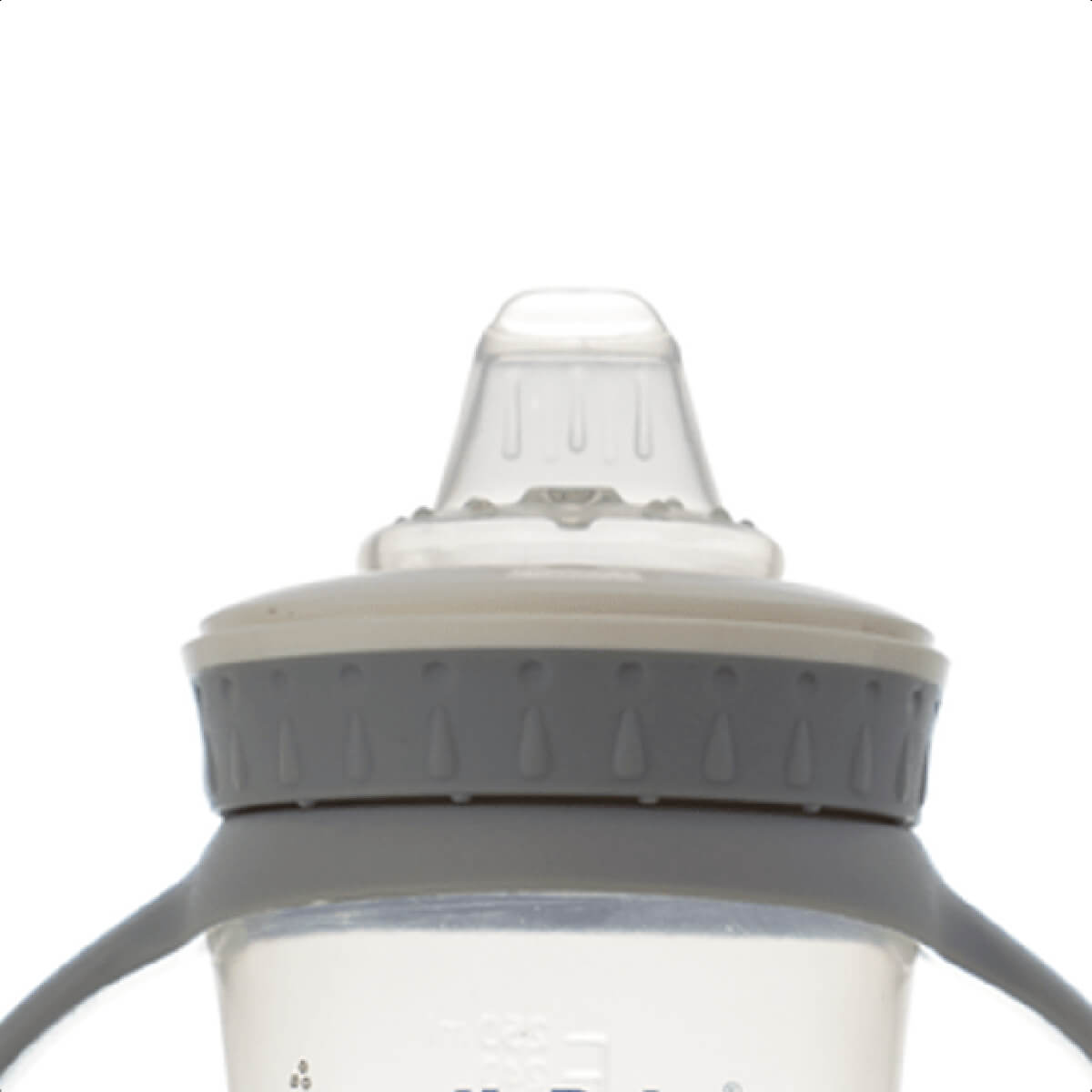 Copo Infantil 250ml Com Bico de Silicone Alças Removíveis Fácil De Limpar A Partir De 6 Meses Cinza KaBaby - 1215C