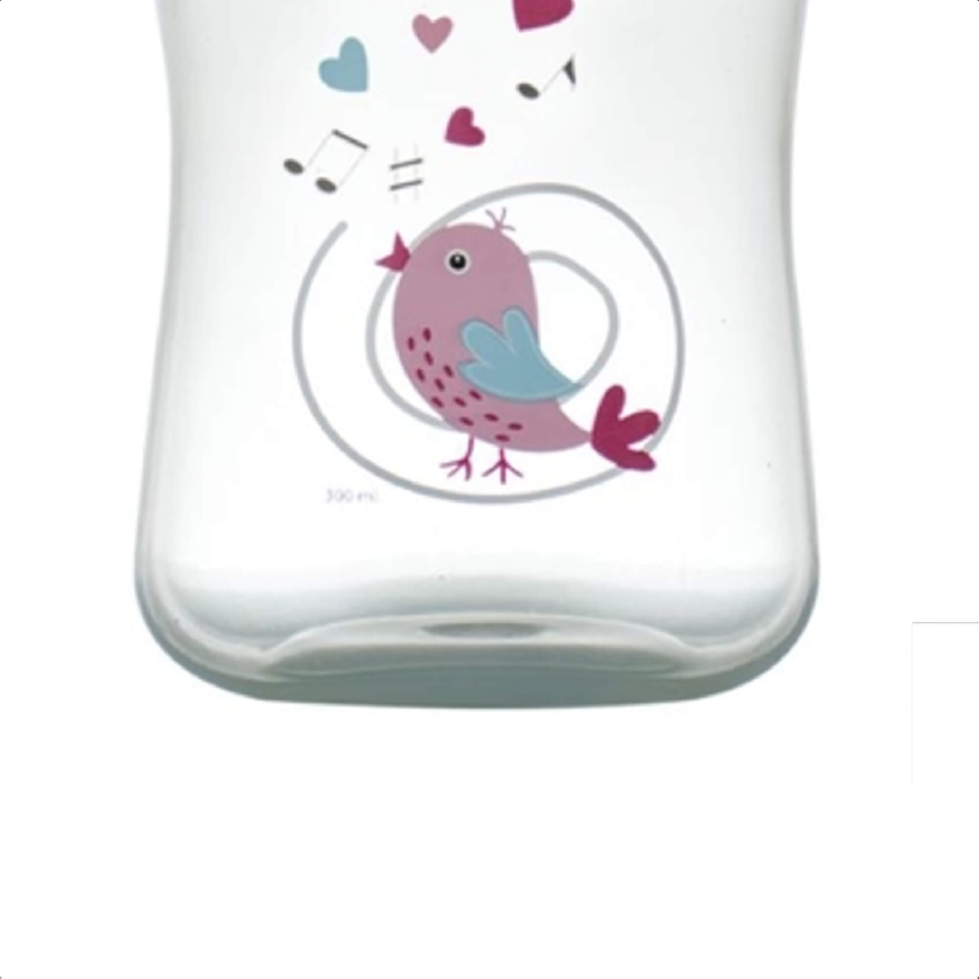Copo Infantil de Transição com Bico Rígido e Alças 300ml +6 Meses Passaro Rosa Livre de BPA Caneca KaBaby - 1115R