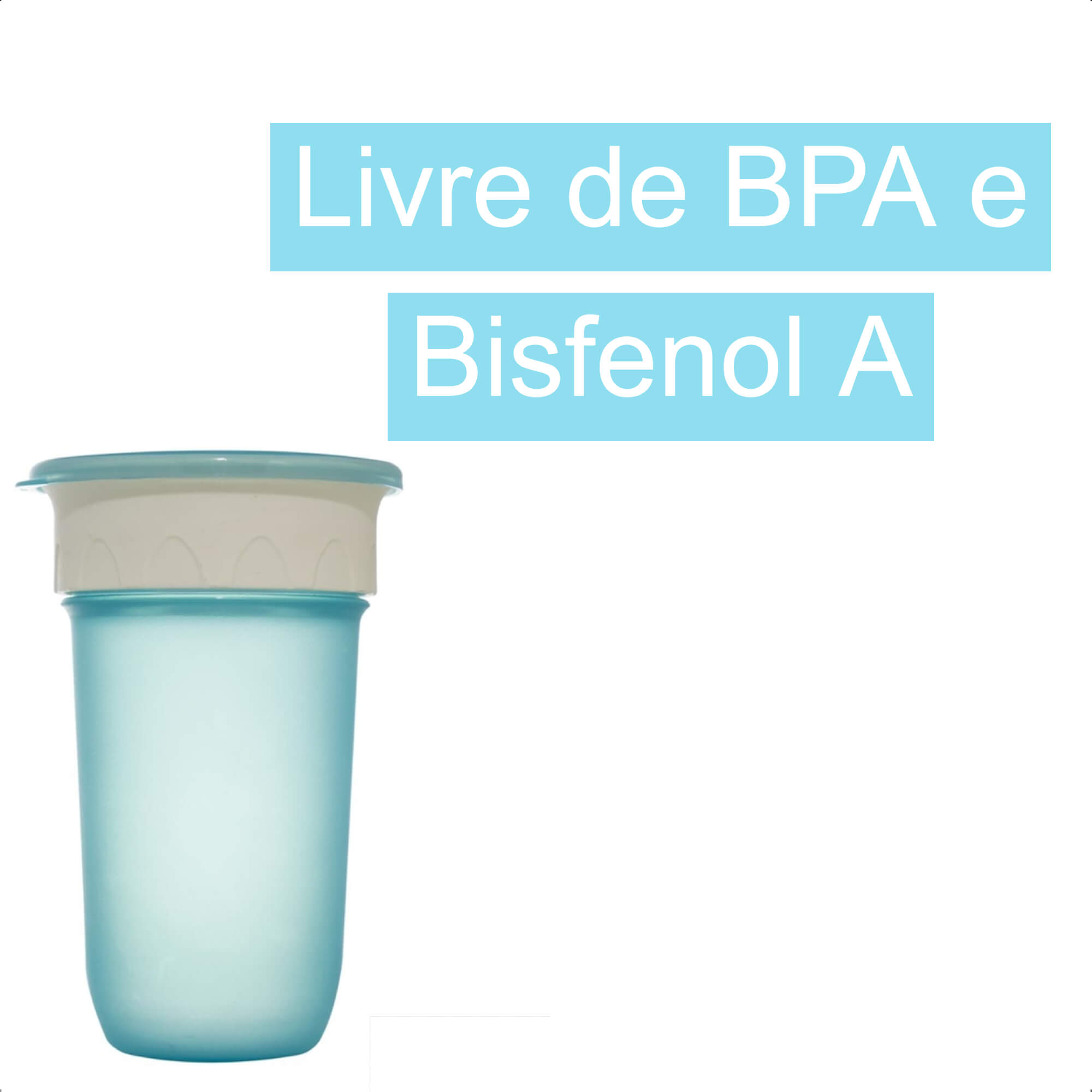 Copo 360º 300ml Azul Não Derrama Transição Infantil Bebê Livre de BPA Sport KaBaby - 1235A