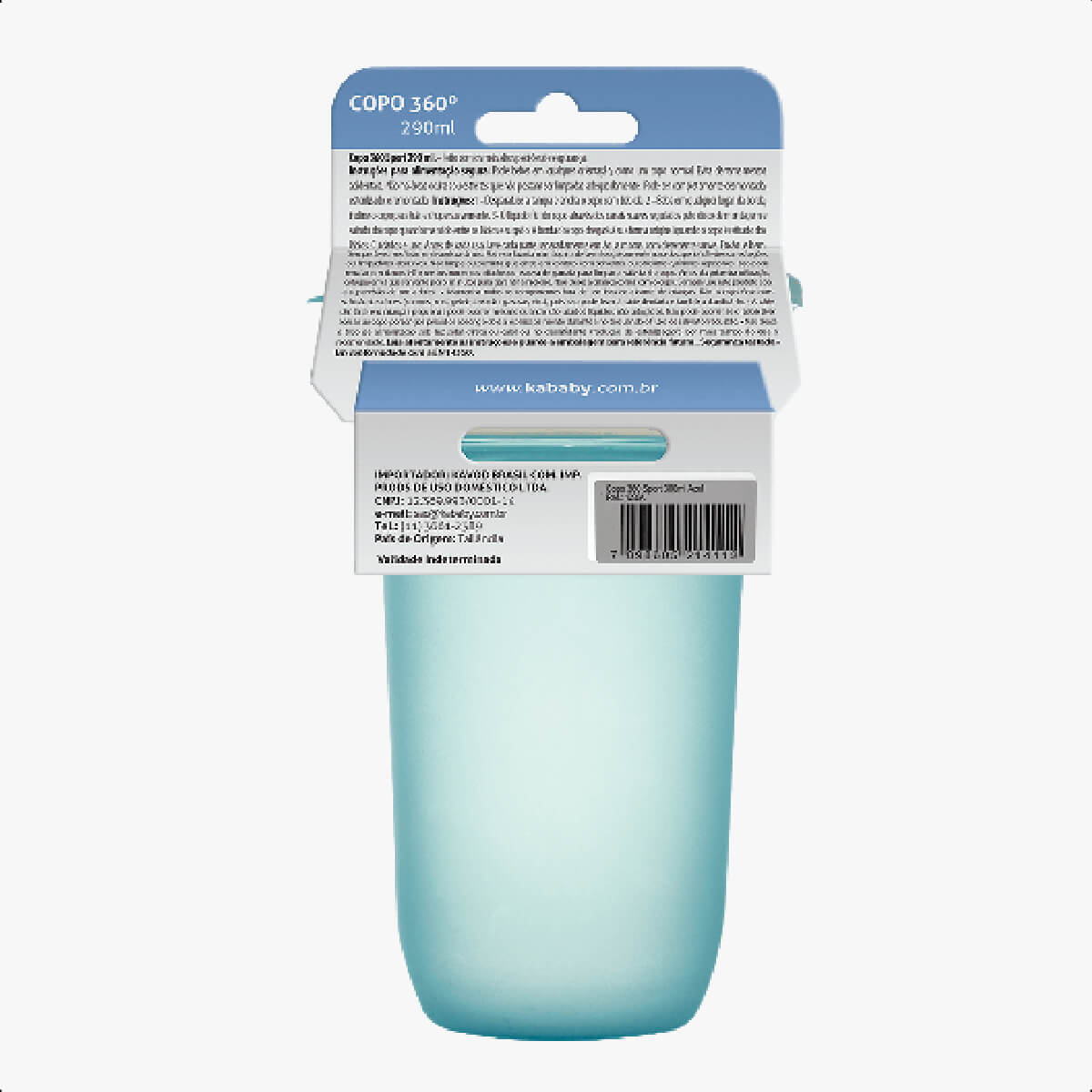 Copo 360º 300ml Azul Não Derrama Transição Infantil Bebê Livre de BPA Sport KaBaby - 1235A
