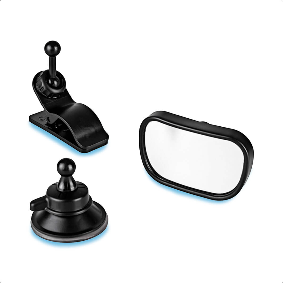 Espelho Retrovisor Para Banco Traseiro Monitore o Bebê c/ Ventosa/Prendedor Preto Kababy 16501P
