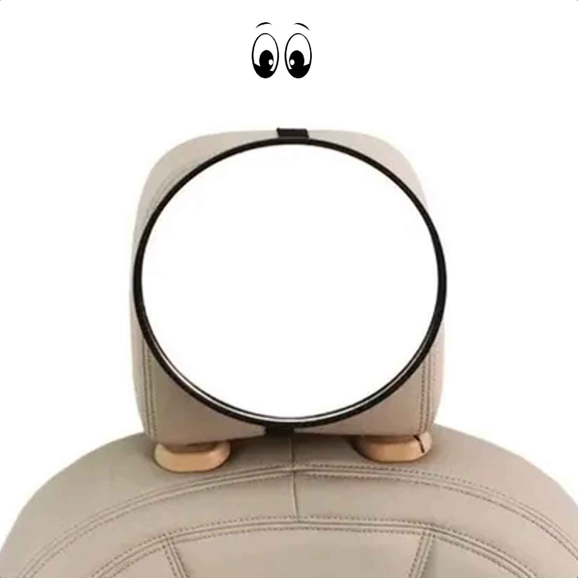 Espelho Retrovisor Para Bebê Redondo Para Encosto de Banco Traseiro Ajuste de 360º Preto KaBaby - 16508P
