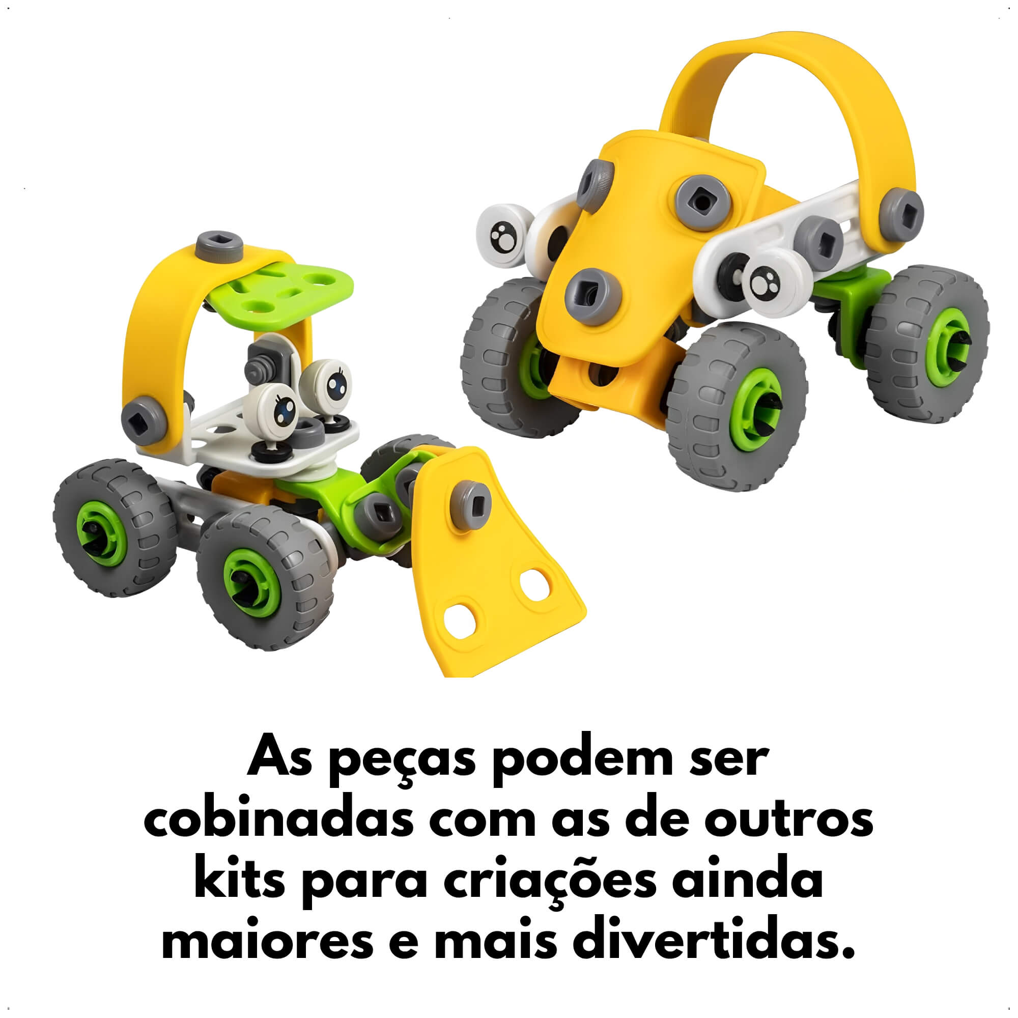 Brinquedo de Montar Steam 2 em 1 Four Wheels 56 peças + 3 Anos Colorido Play Duc KaBaby - PB50121