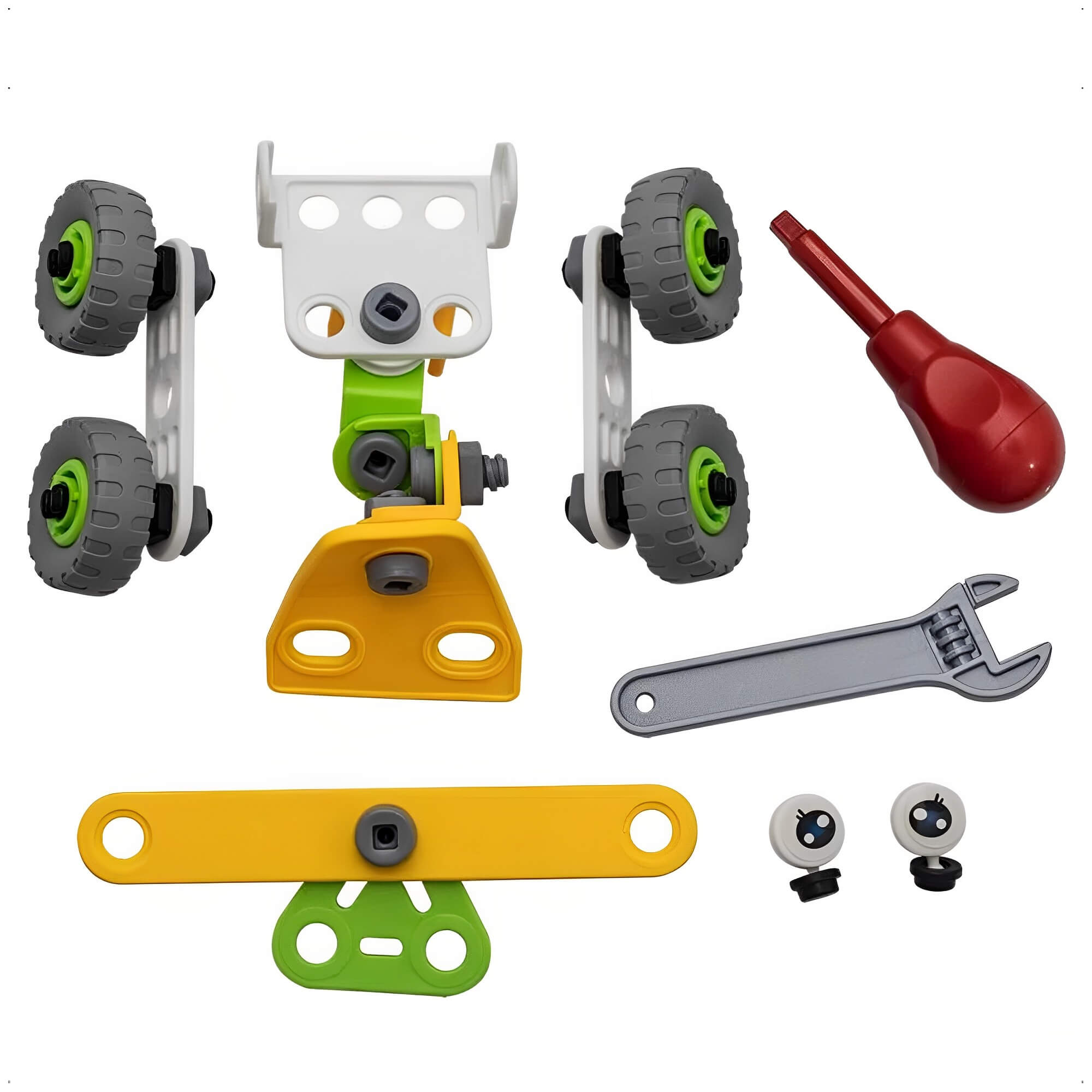 Brinquedo de Montar Steam 2 em 1 Four Wheels 56 peças + 3 Anos Colorido Play Duc KaBaby - PB50121