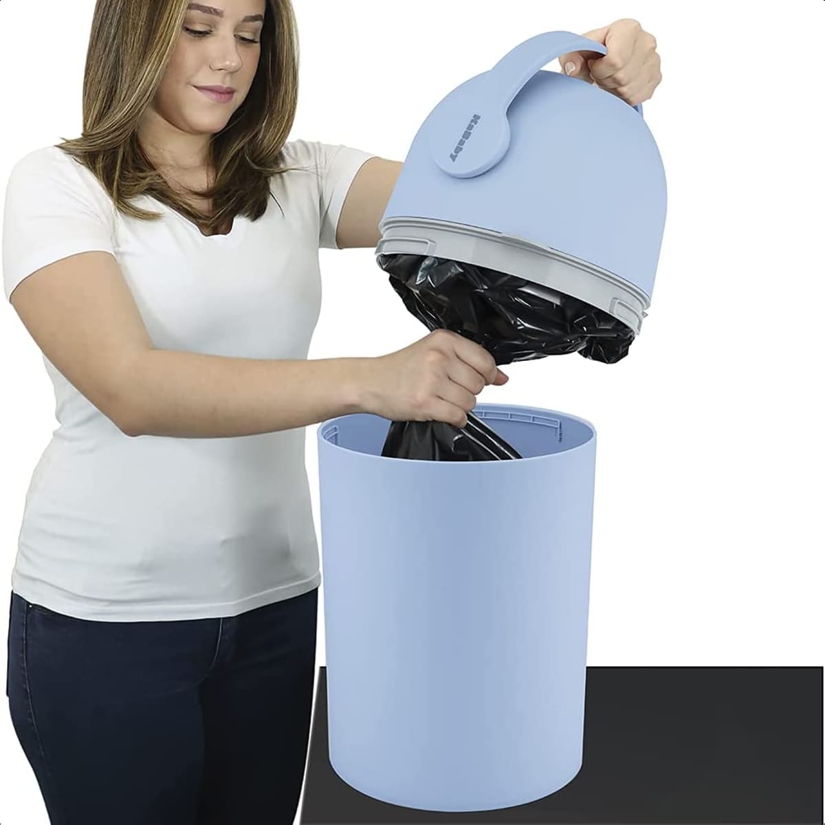 Lixeira Mágica Antiodor para fraldas Sistema de vedação Branco KaBaby - 11200B