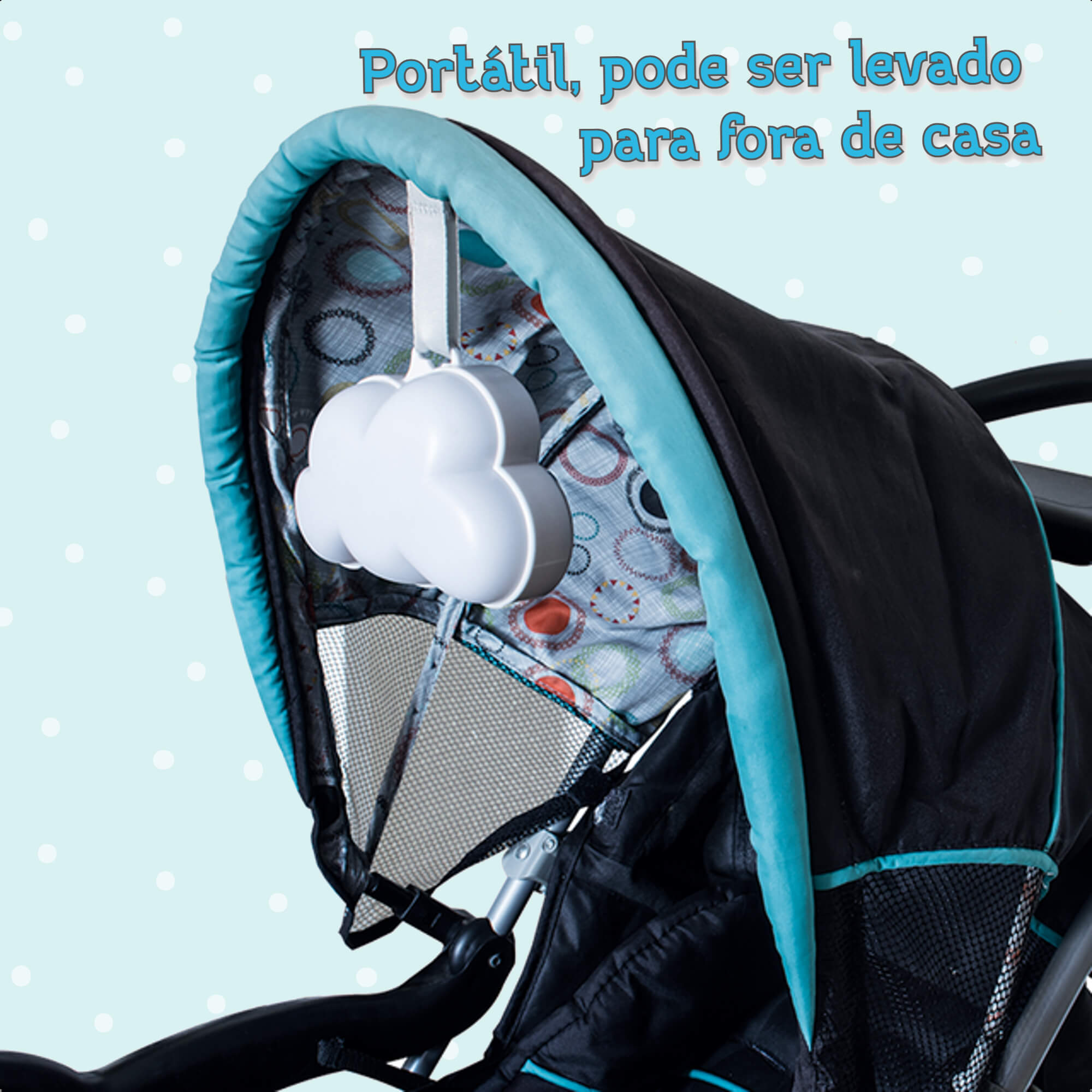 Luminária Musical Little Cloud Infantil 3 Níveis de Brilho 11701B - KaBaby