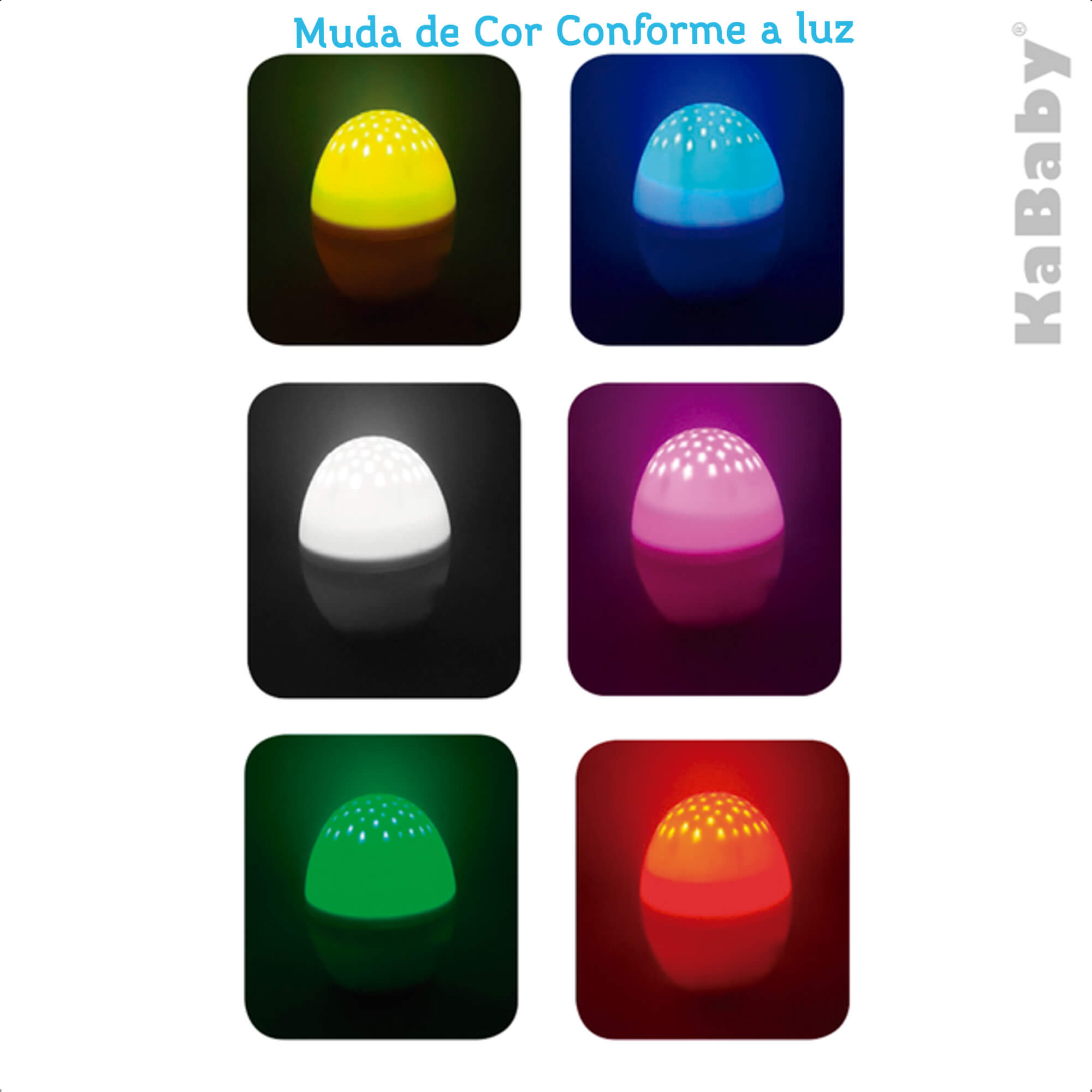 Luminária Musical Little Egg Infantil Projeta Estrelas e Lua KaBaby - 11705B