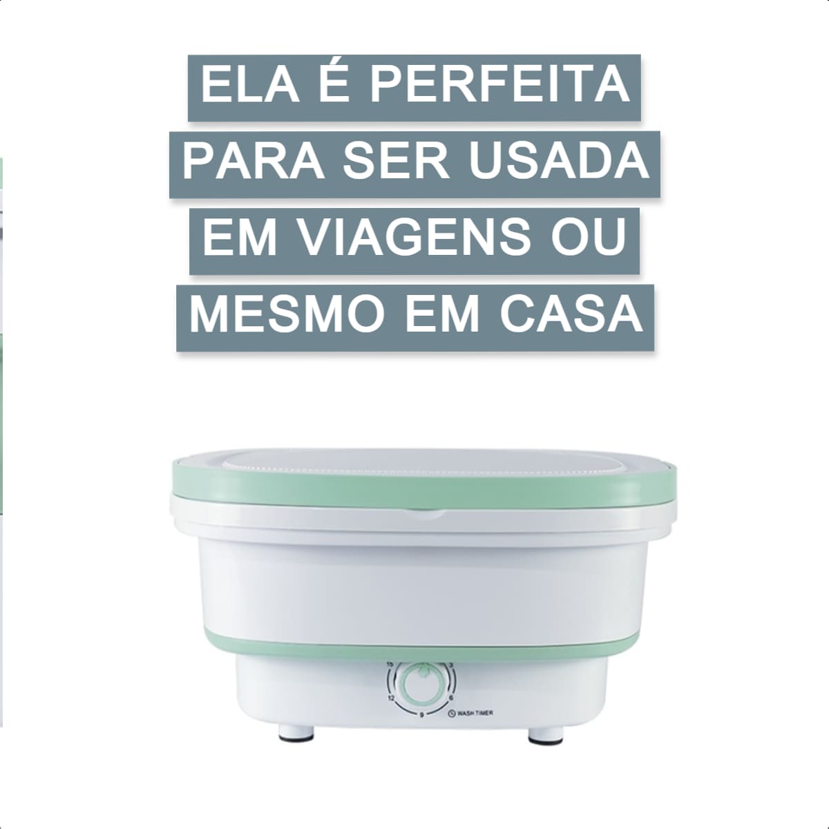 Mini Maquina de Lavar Dobrável 110V Portátil até 1,8kg com regulagem de tempo e saída de água direcional KaBaby 11300C