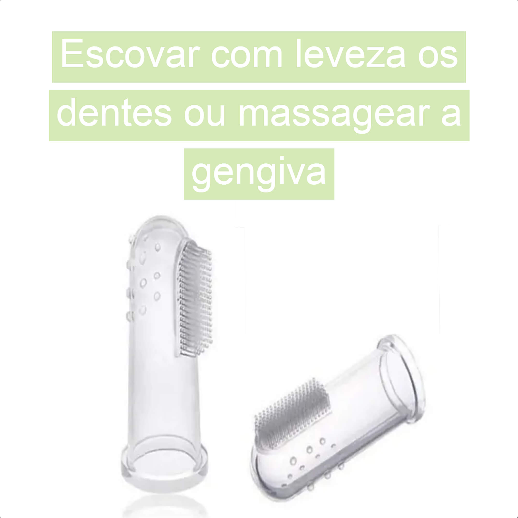Massageador de Gengiva Infantil Silicone Com Case Higiênica Antialérgico e Atóxico Conforto Alívio Verde KaBaby - 20010V