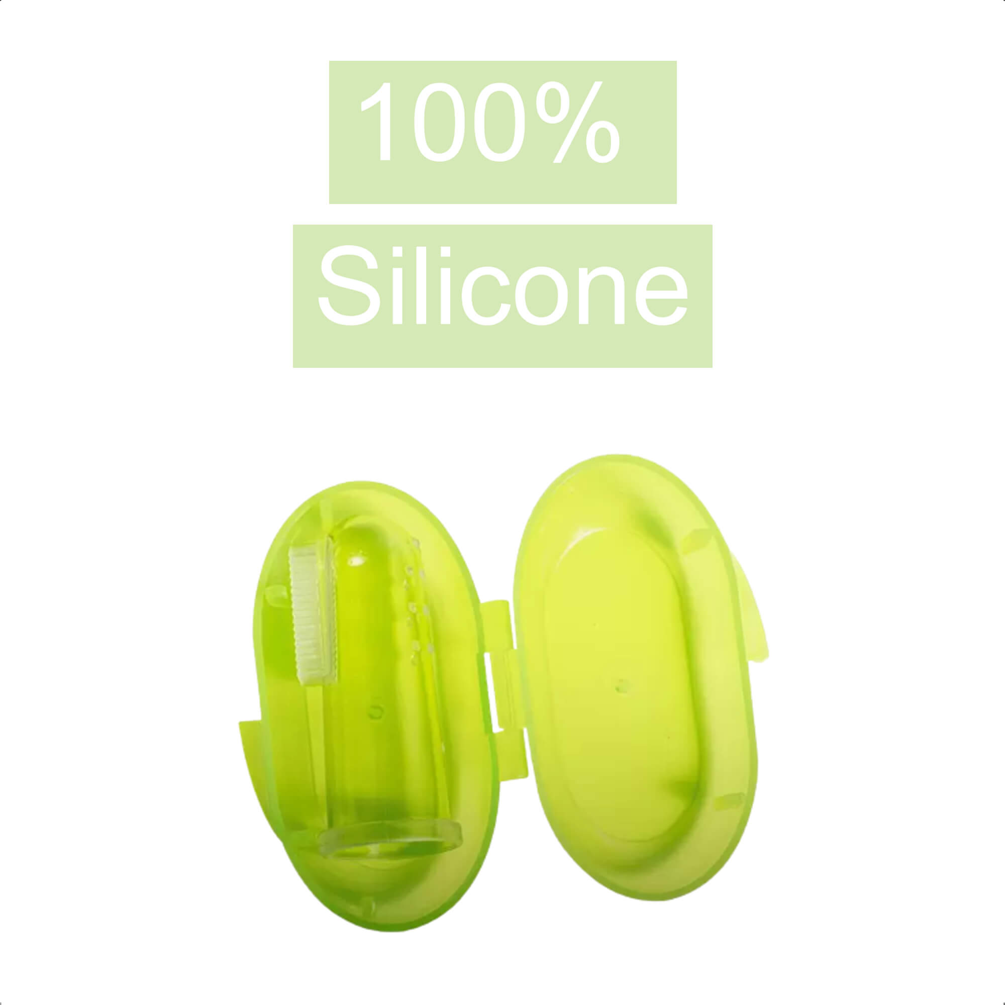 Massageador de Gengiva Infantil Silicone Com Case Higiênica Antialérgico e Atóxico Conforto Alívio Verde KaBaby - 20010V