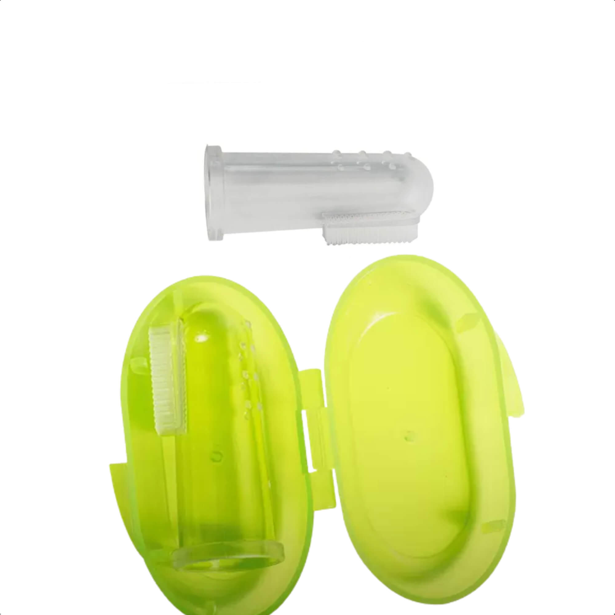 Massageador de Gengiva Infantil Silicone Com Case Higiênica Antialérgico e Atóxico Conforto Alívio Verde KaBaby - 20010V