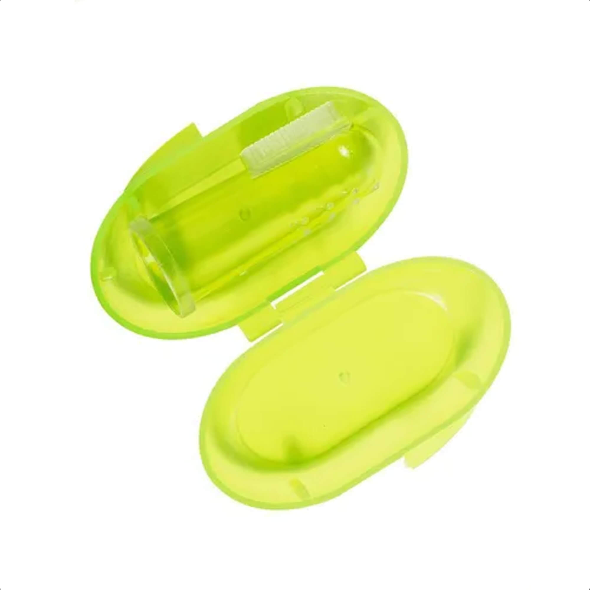 Massageador de Gengiva Infantil Silicone Com Case Higiênica Antialérgico e Atóxico Conforto Alívio Verde KaBaby - 20010V