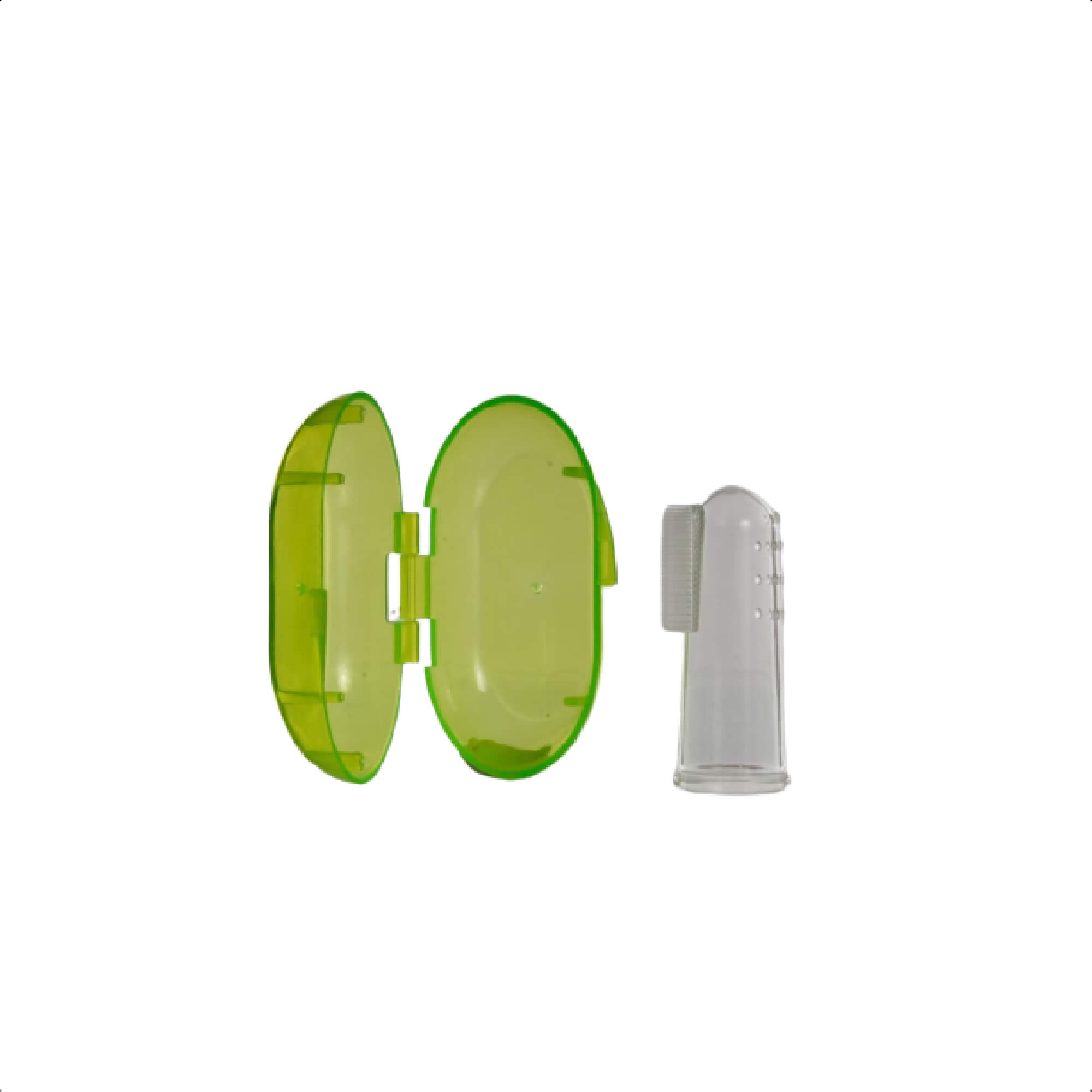 Massageador de Gengiva Infantil Silicone Com Case Higiênica Antialérgico e Atóxico Conforto Alívio Verde KaBaby - 20010V