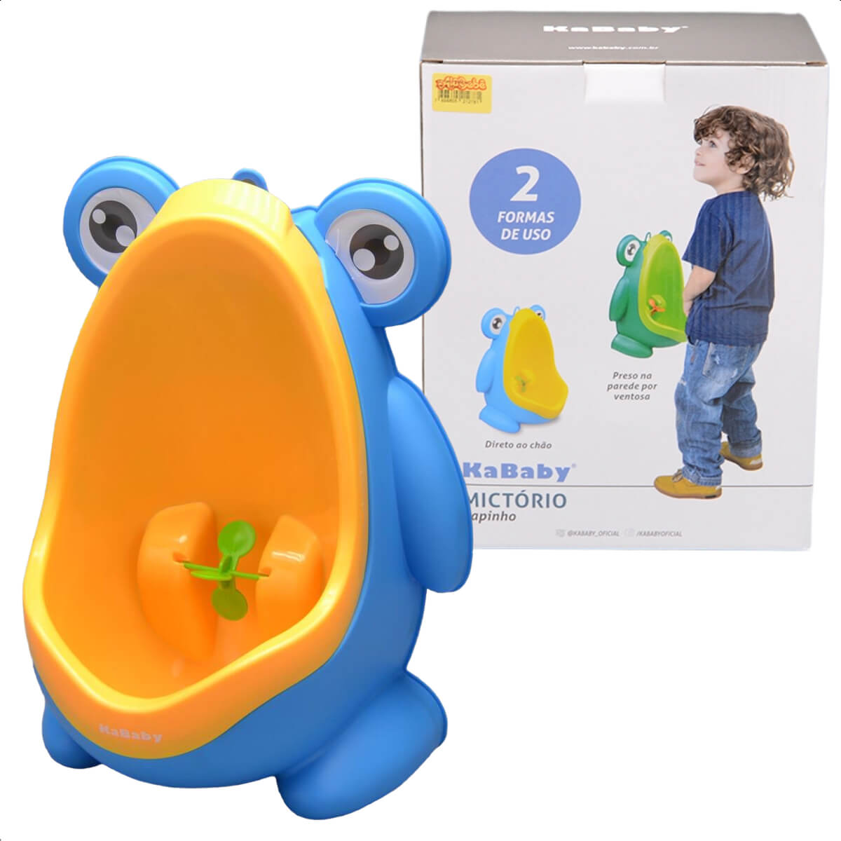 Mictório Infantil Sapinho Azul c/ Ventosa de Parede Portátil KaBaby - 22004B