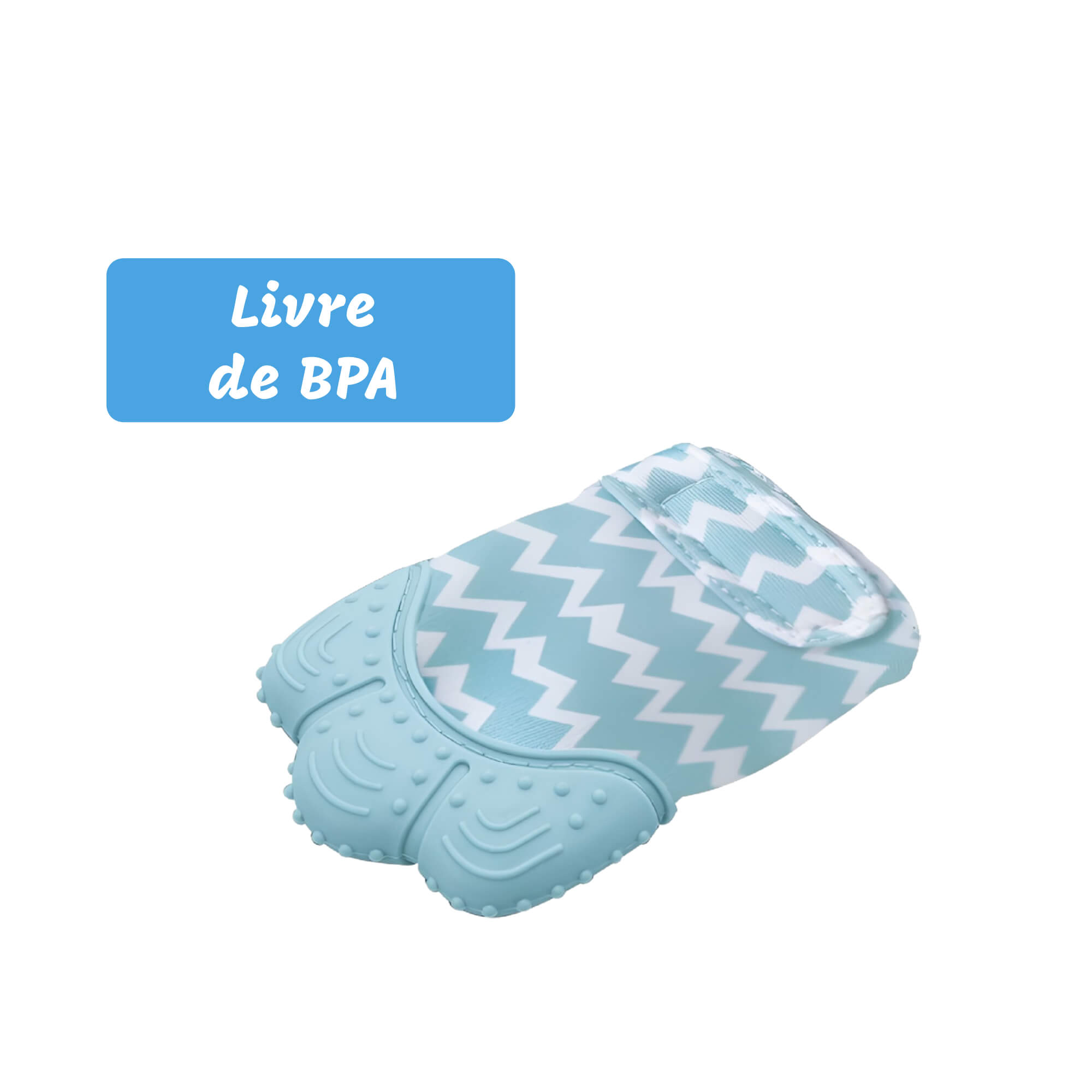 Mordedor Luvinha p/ Bebê c/ Ponteira de Silicone c/ Som Lavável Livre de BPA Azul Kababy - 1226A